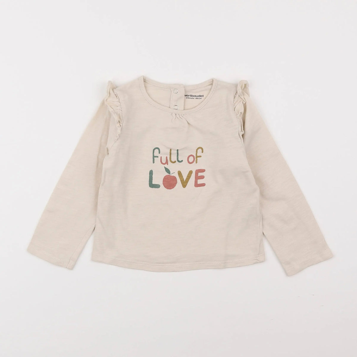 Vertbaudet - tee-shirt beige - 2 ans