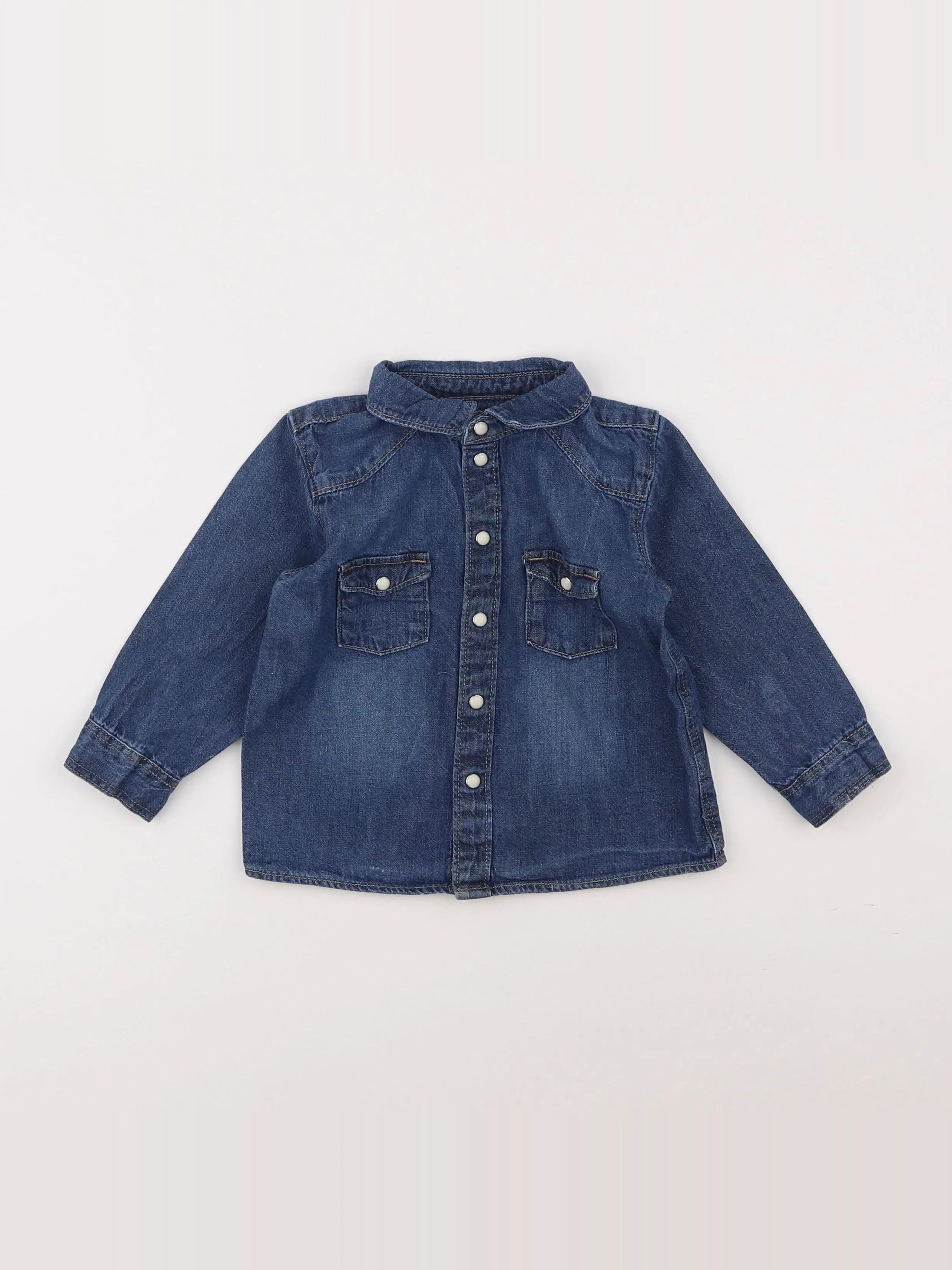 H&M - chemise bleu - 9/12 mois