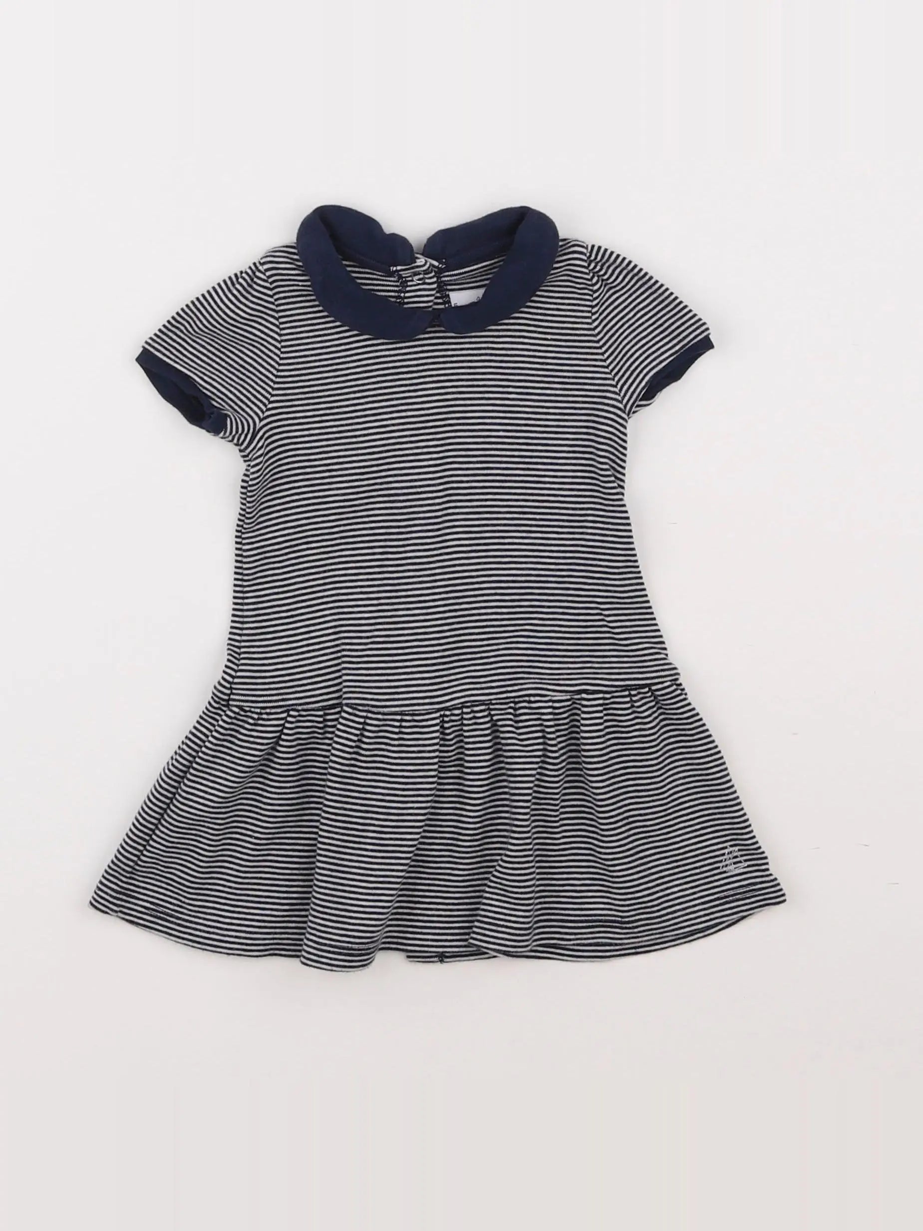 Petit Bateau - robe bleu - 6 mois