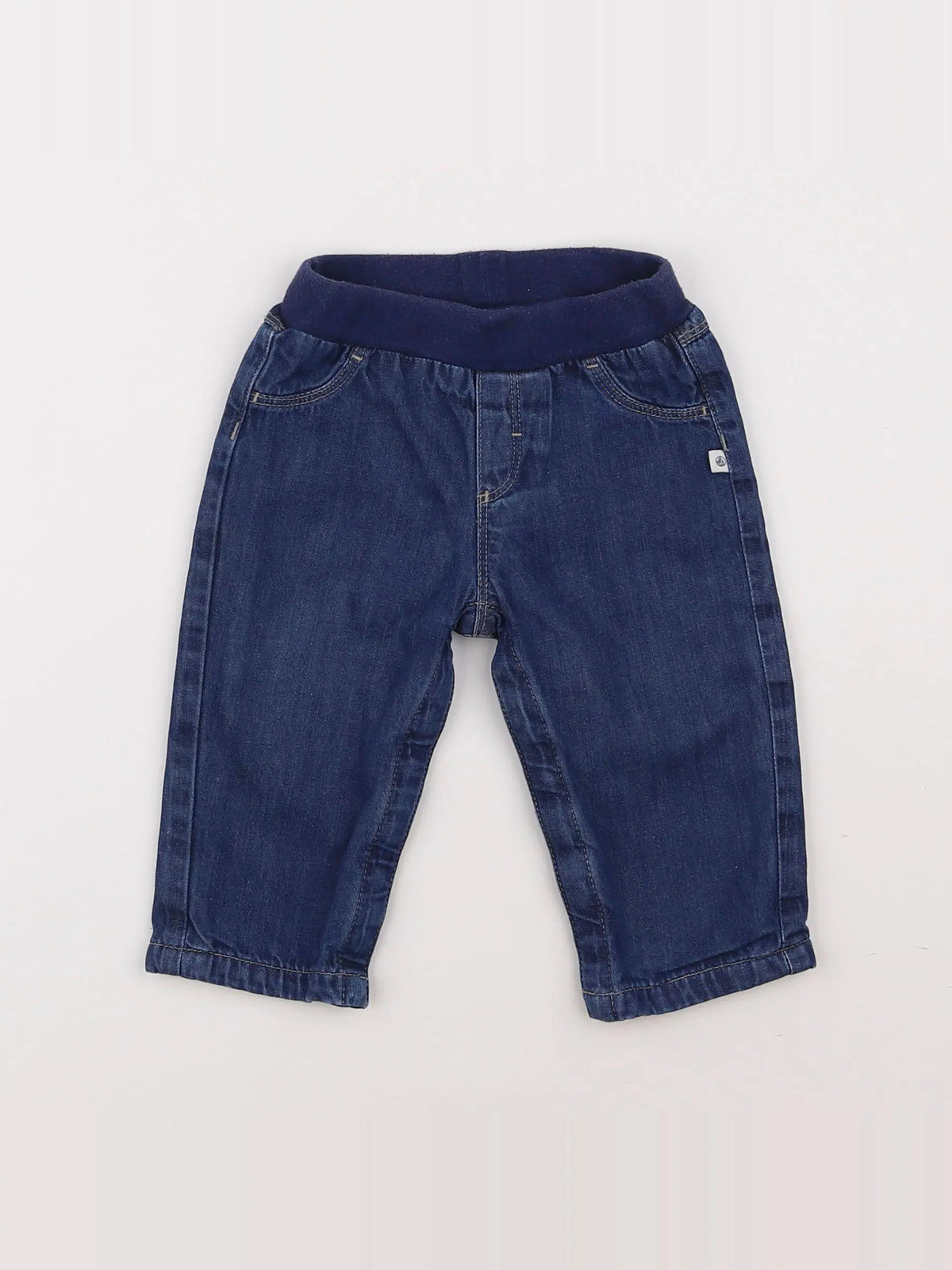 Petit Bateau - pantalon doublé bleu - 6 mois