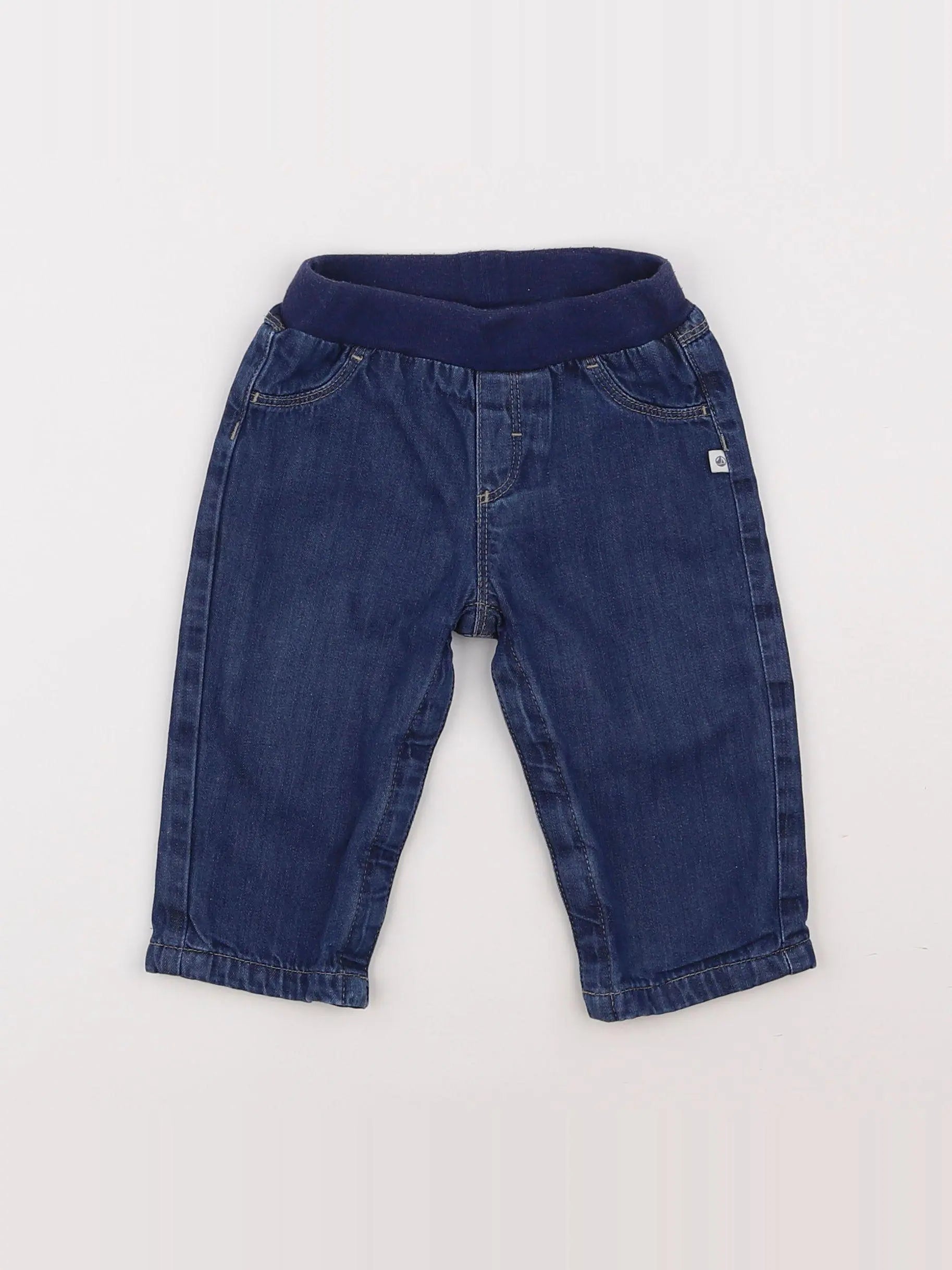 Petit Bateau - pantalon doublé bleu - 6 mois