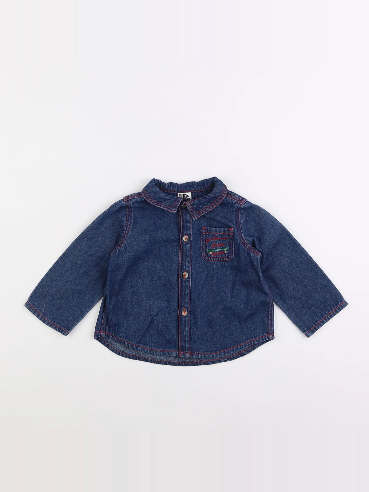 Bonton - chemise bleu - 18 mois