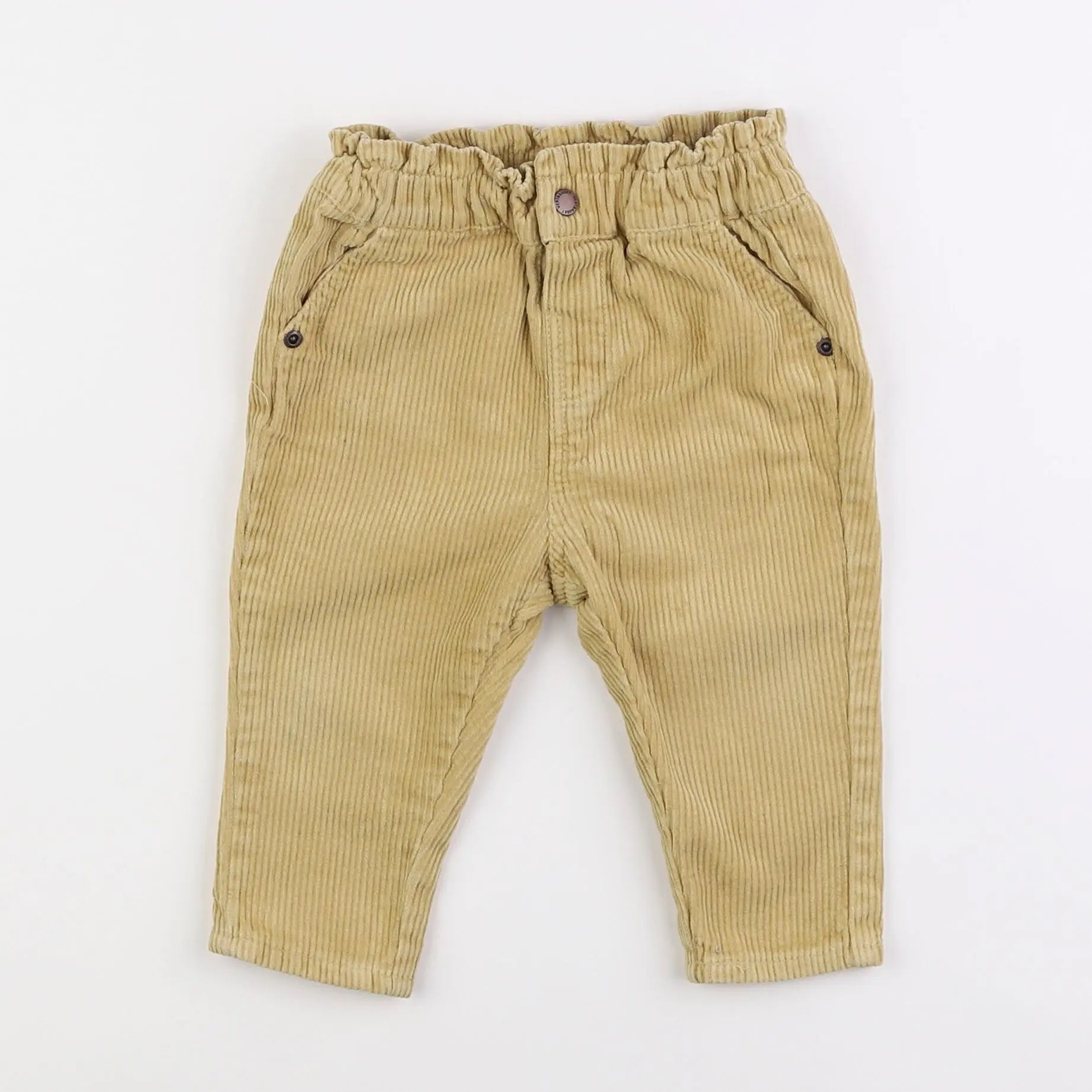 Vertbaudet - pantalon jaune - 12 mois