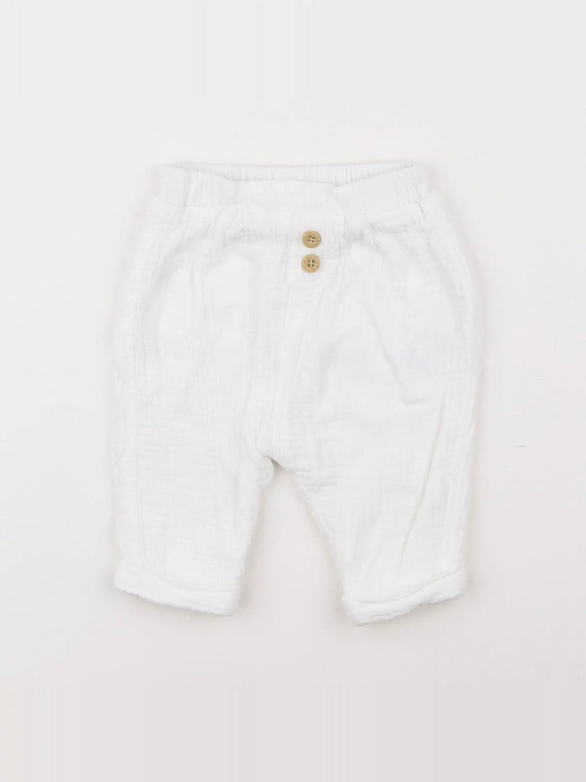 Vertbaudet - pantalon doublé blanc - 6 mois
