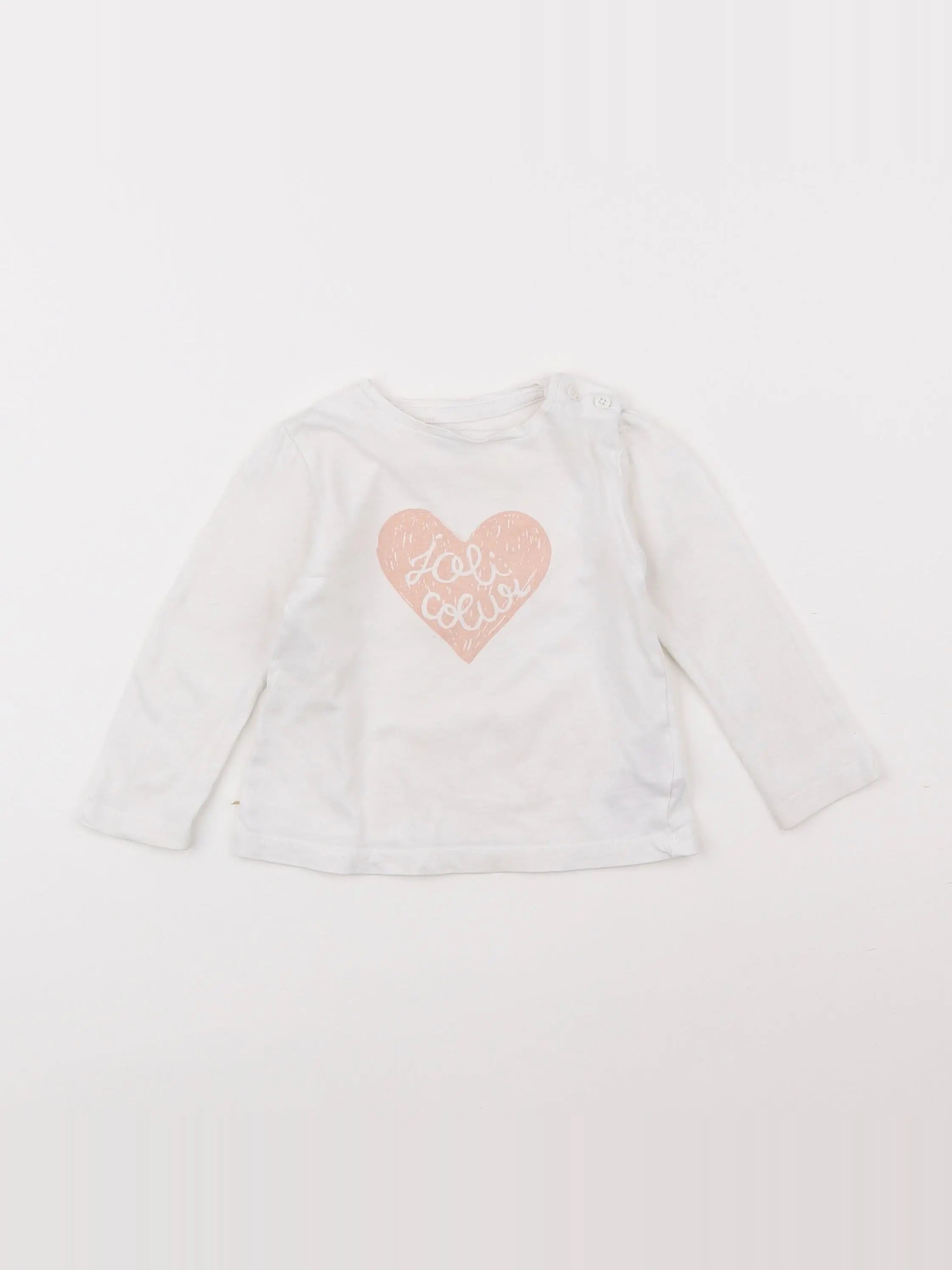 Vertbaudet - tee-shirt blanc - 9 mois