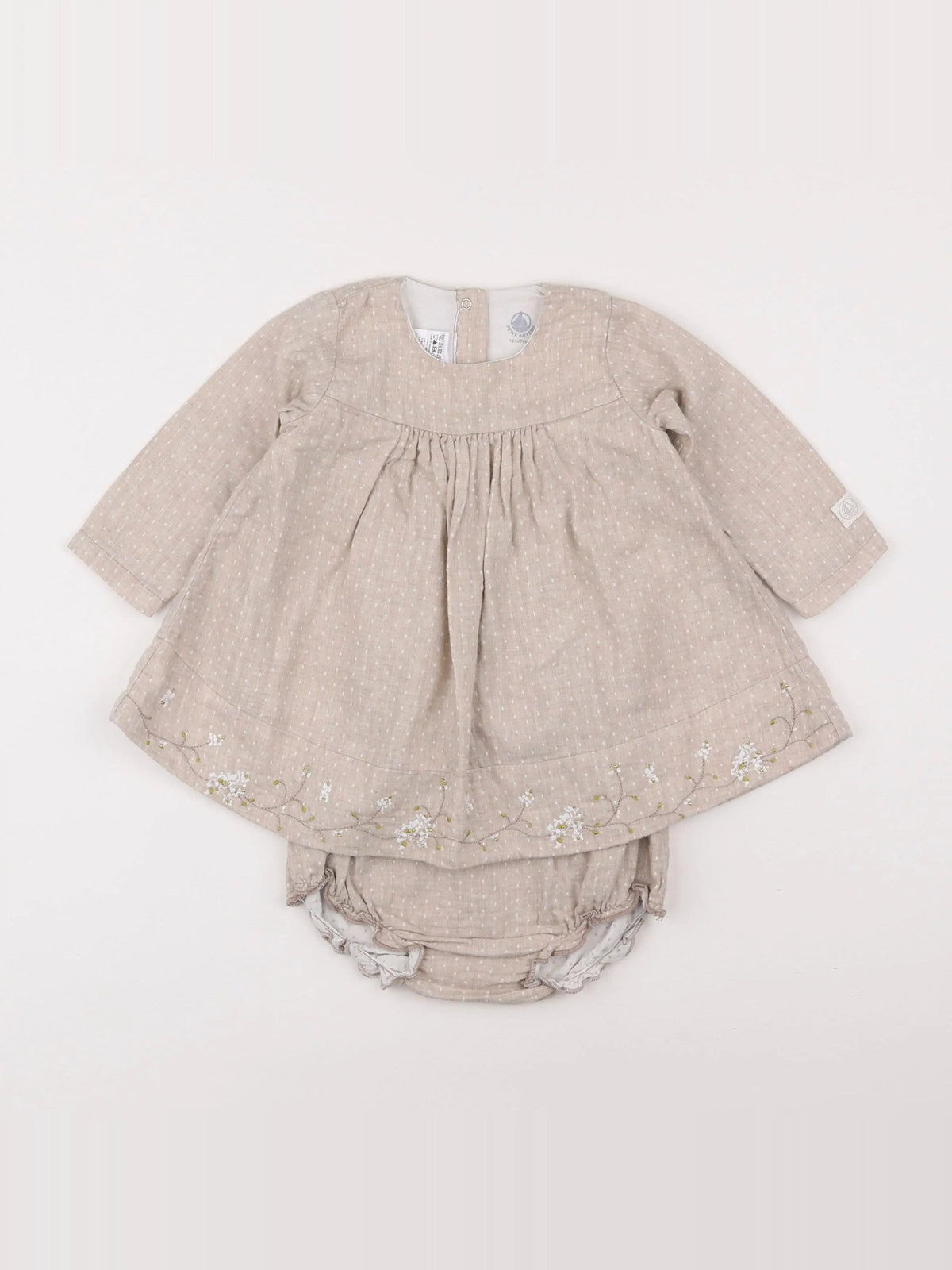 Petit Bateau - robe beige - 12 mois