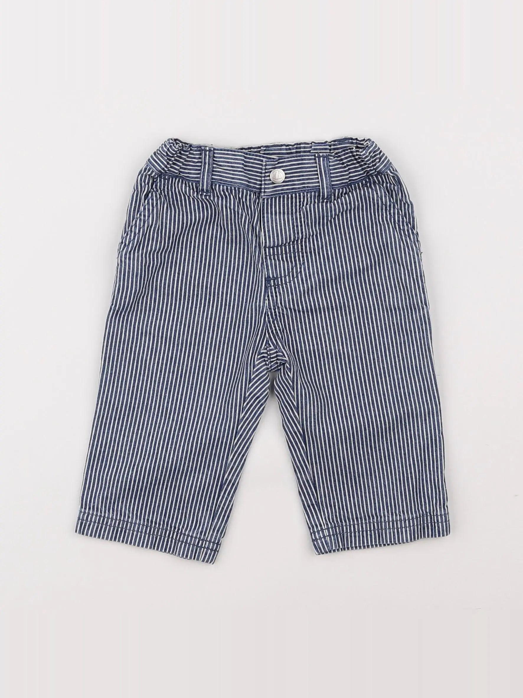 Petit Bateau - pantalon bleu - 6 mois
