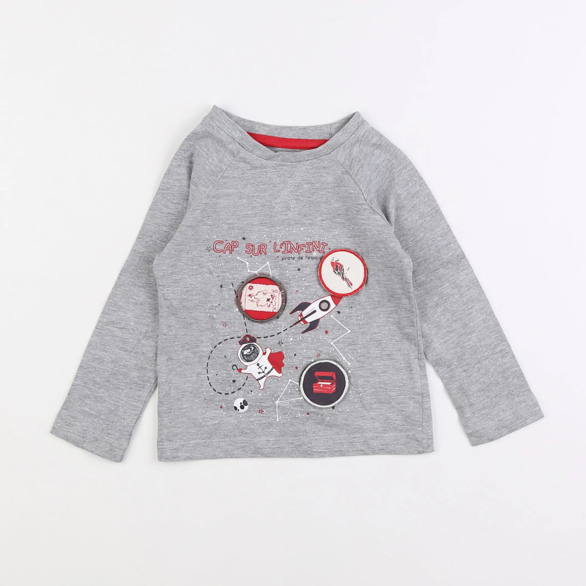 Vertbaudet - tee-shirt gris - 2 ans