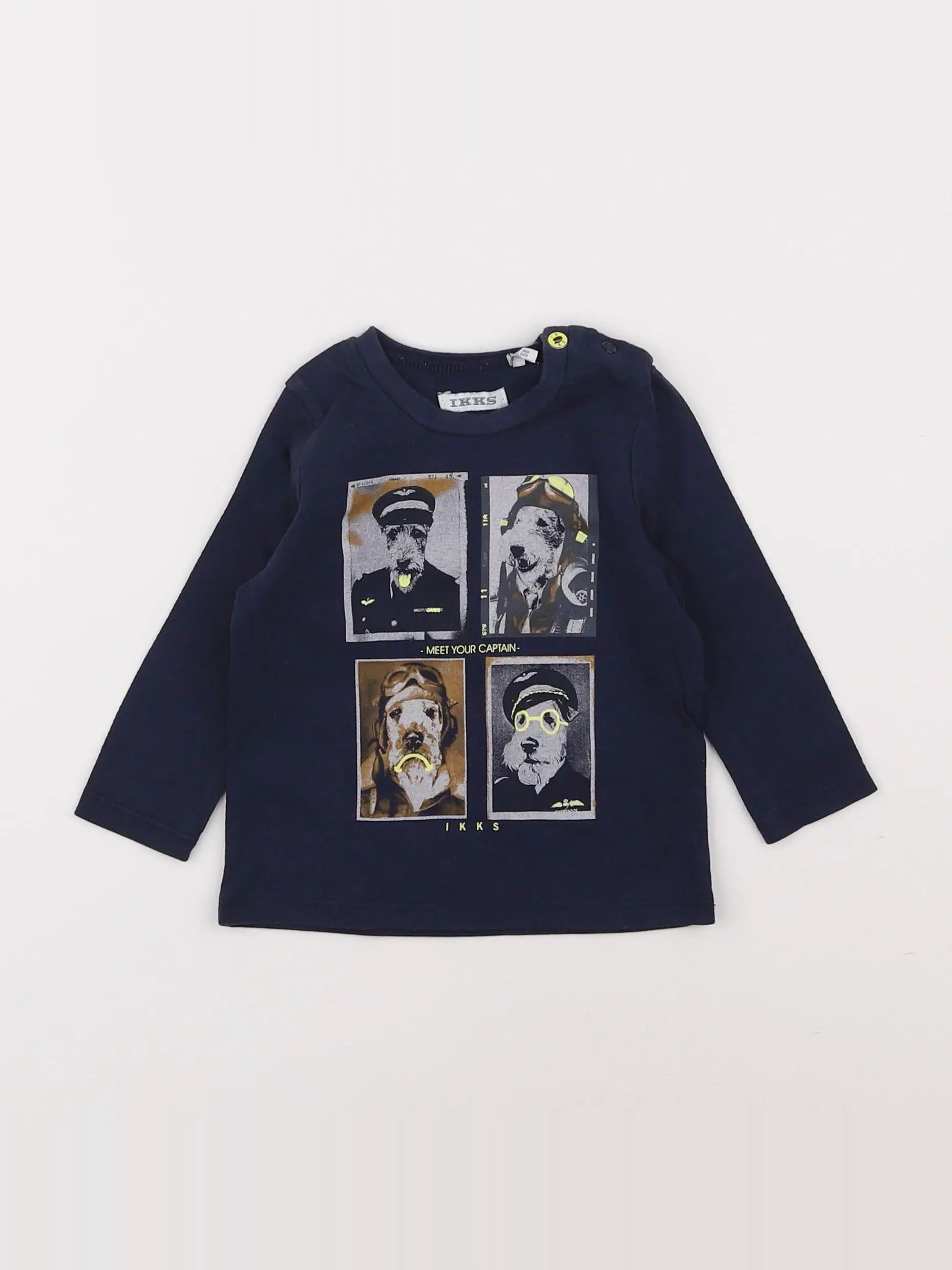 IKKS - tee-shirt bleu - 6 mois
