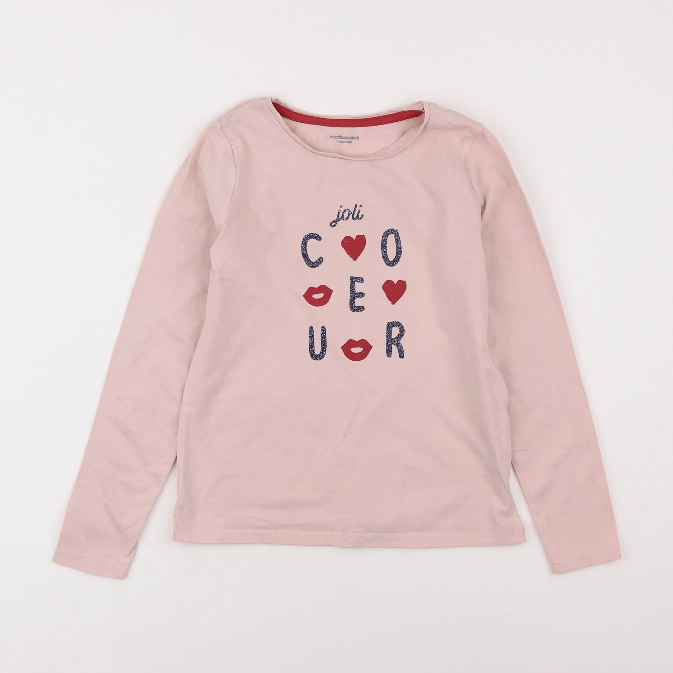 Vertbaudet - tee-shirt rose - 8 ans
