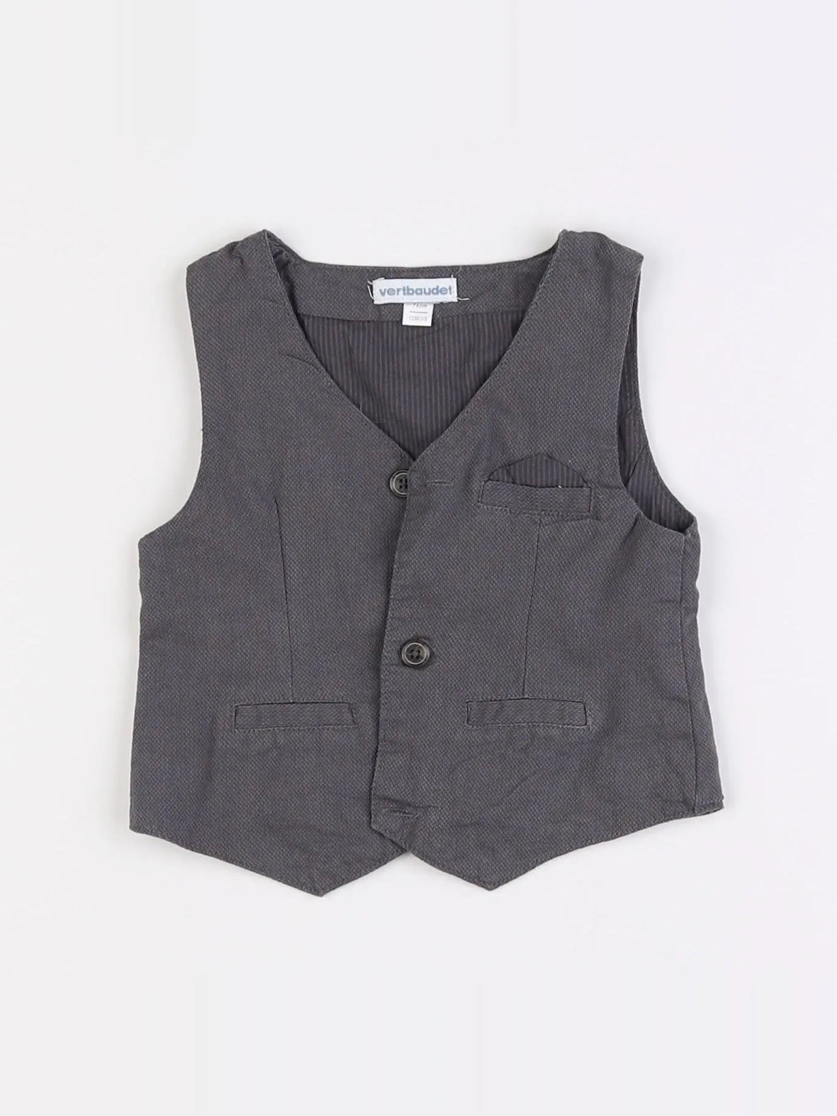 Vertbaudet - gilet gris - 12 mois