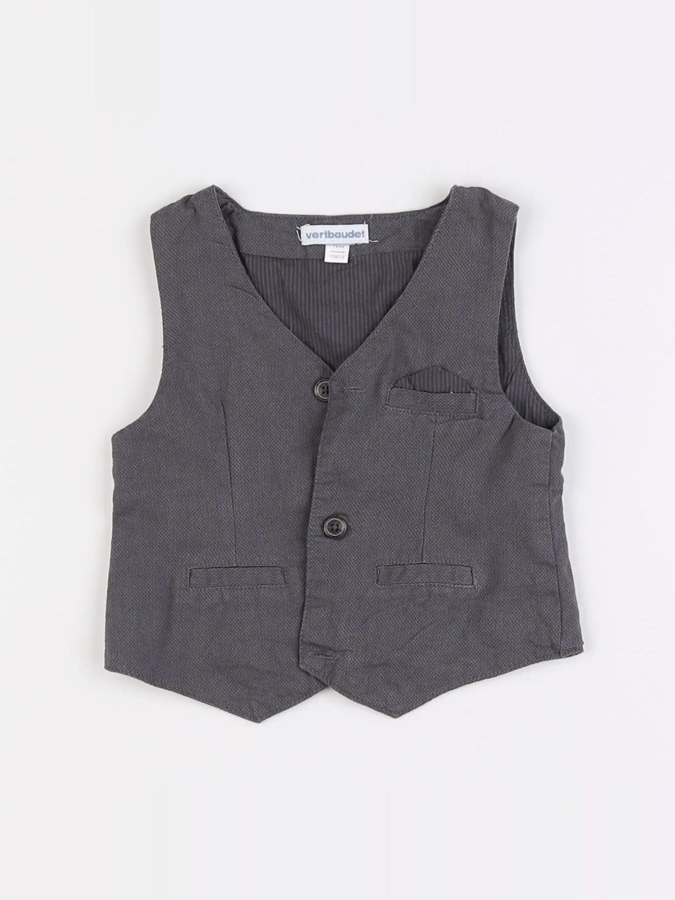 Vertbaudet - gilet gris - 12 mois