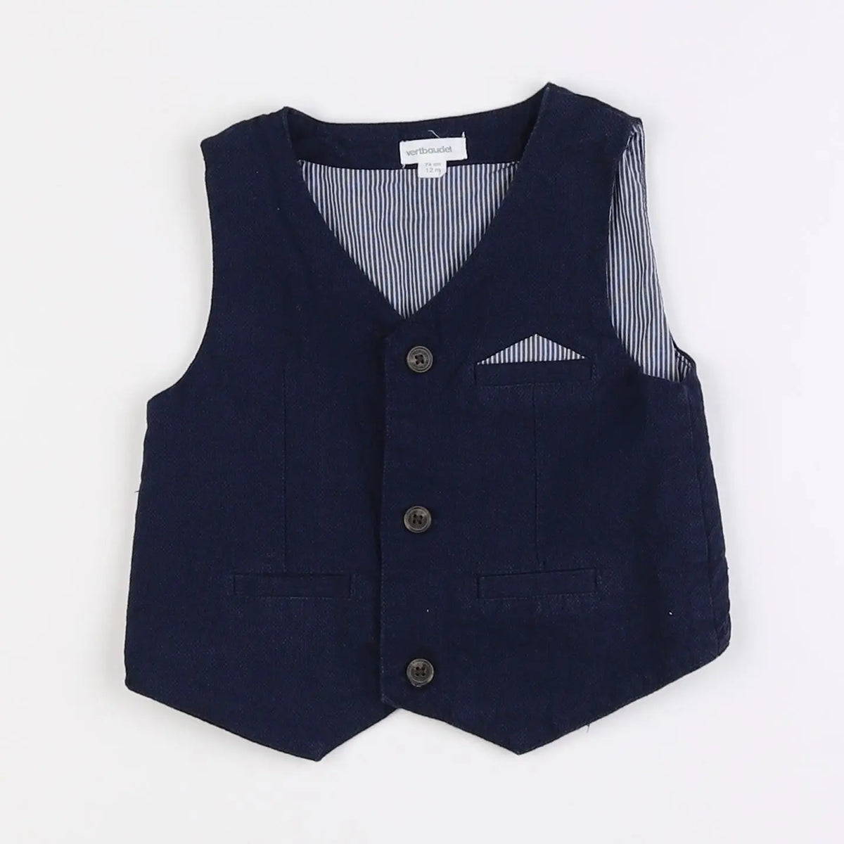 Vertbaudet - sweat bleu - 12 mois