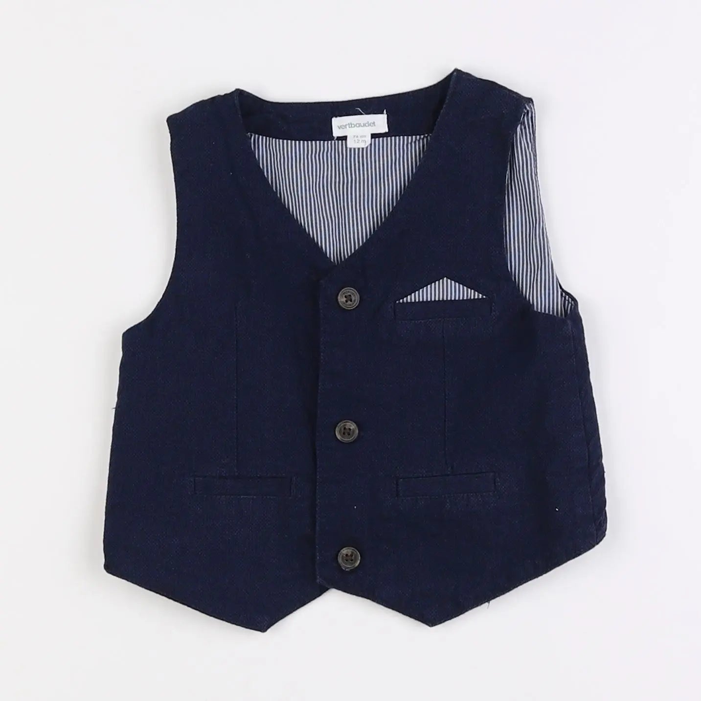 Vertbaudet - sweat bleu - 12 mois