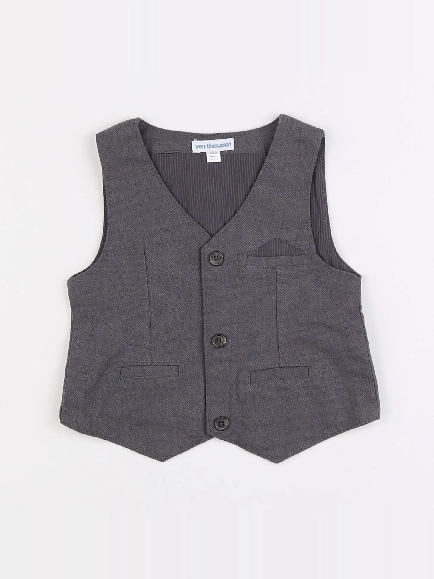 Vertbaudet - gilet gris - 18 mois