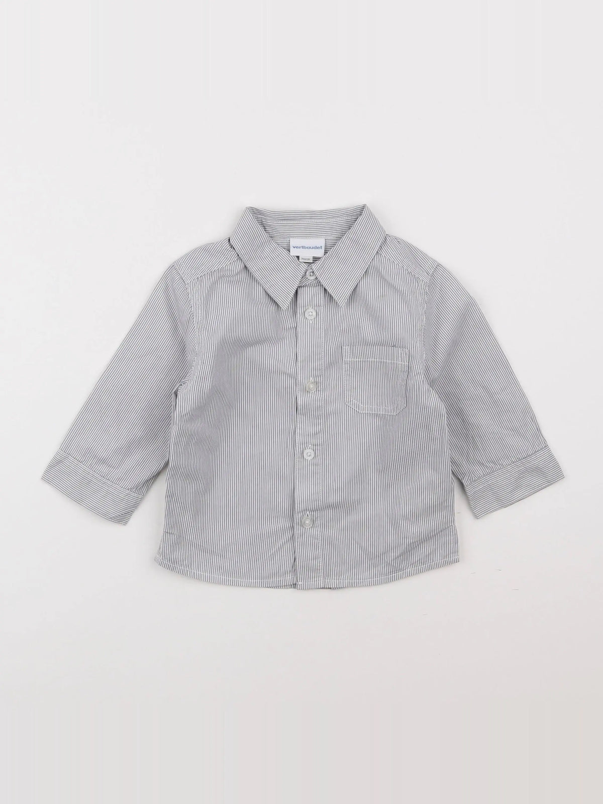 Vertbaudet - chemise gris - 12 mois