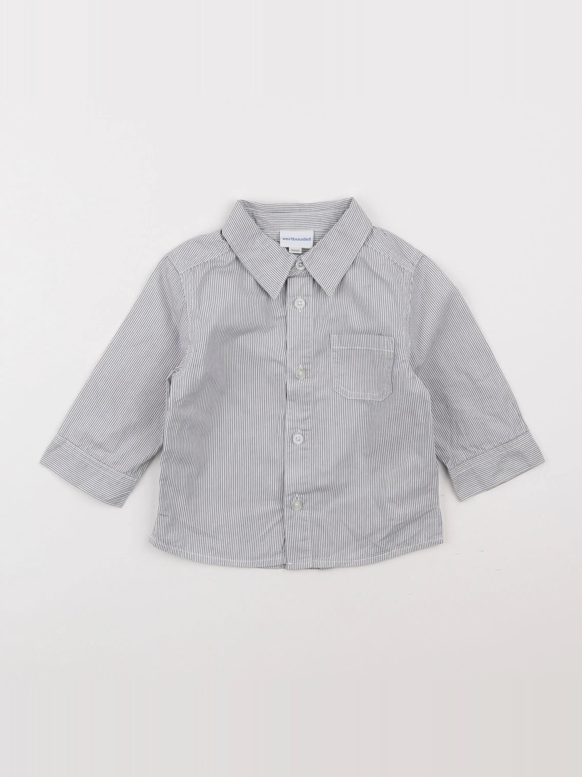 Vertbaudet - chemise gris - 12 mois