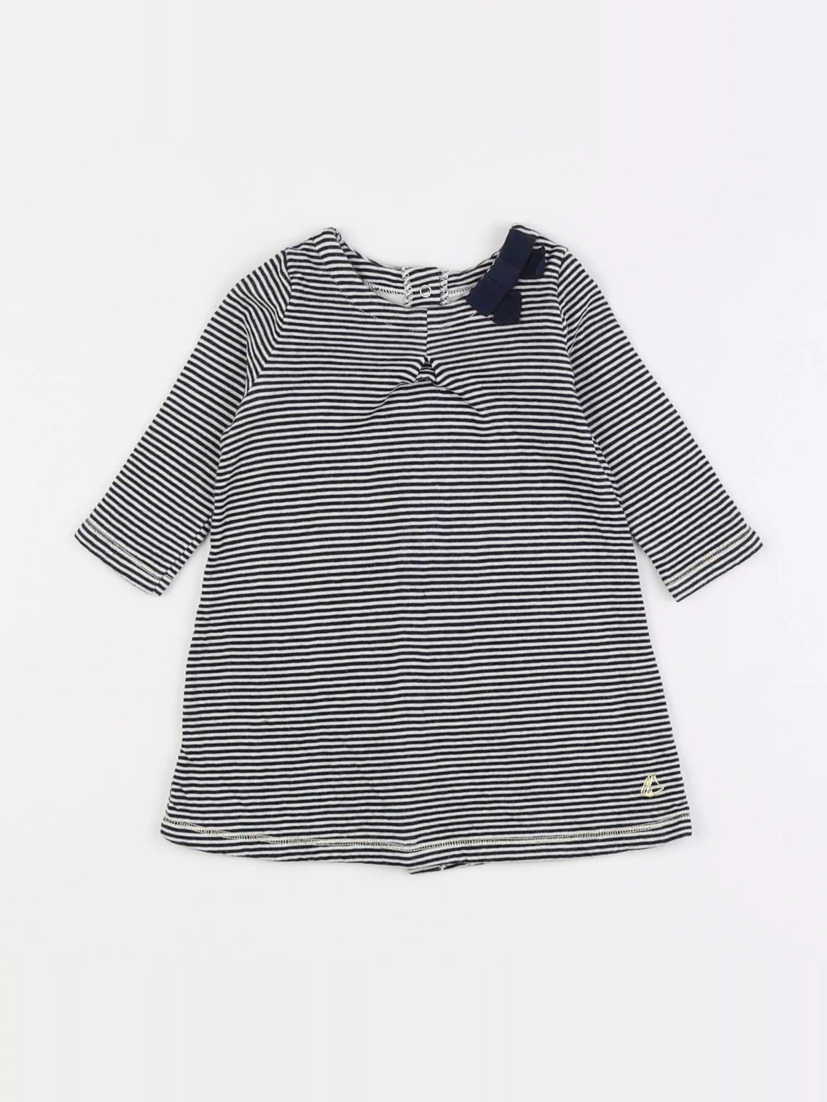 Petit Bateau - robe bleu, blanc - 6 mois