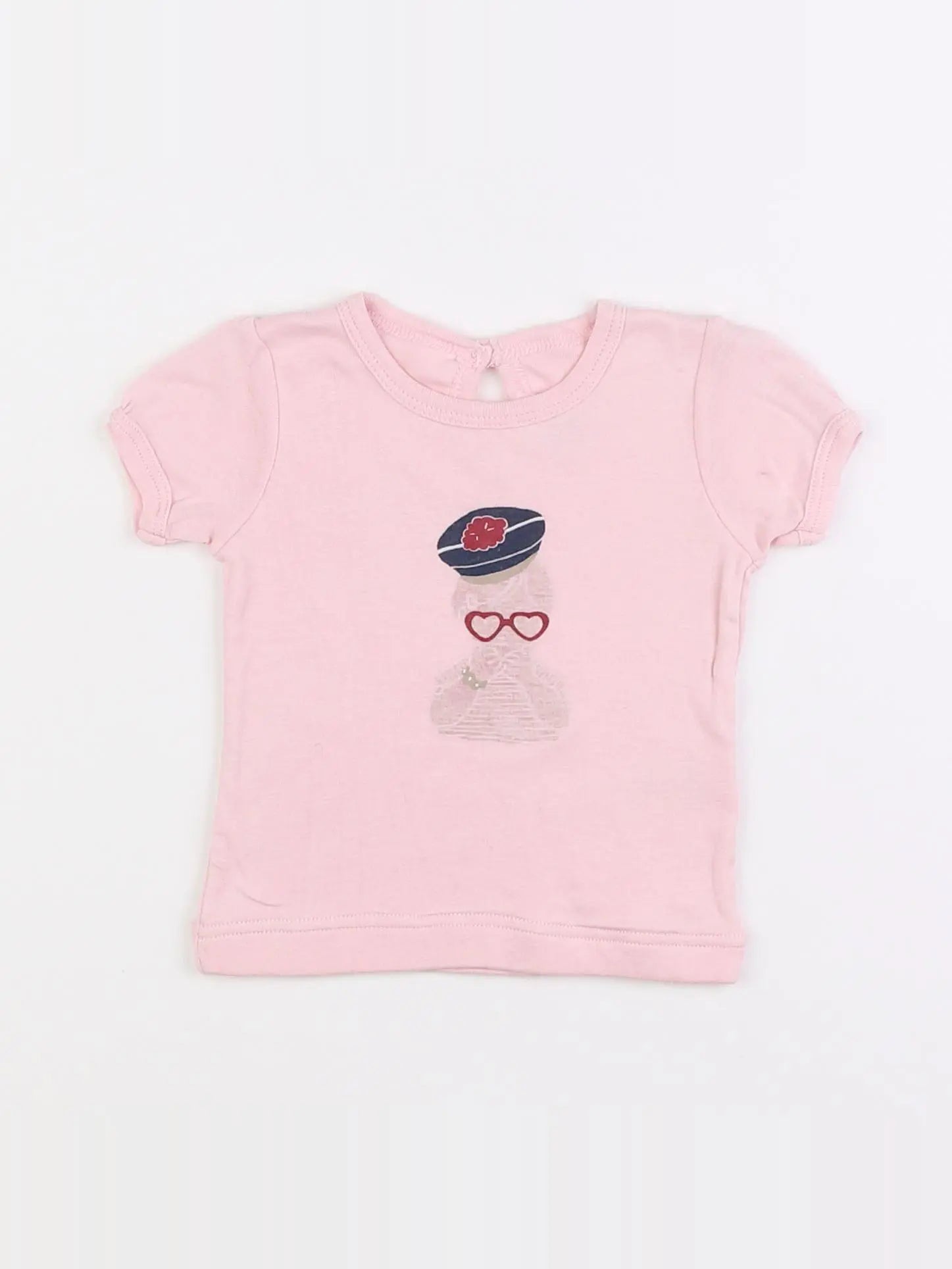 Petit Bateau - tee-shirt rose - 6 mois
