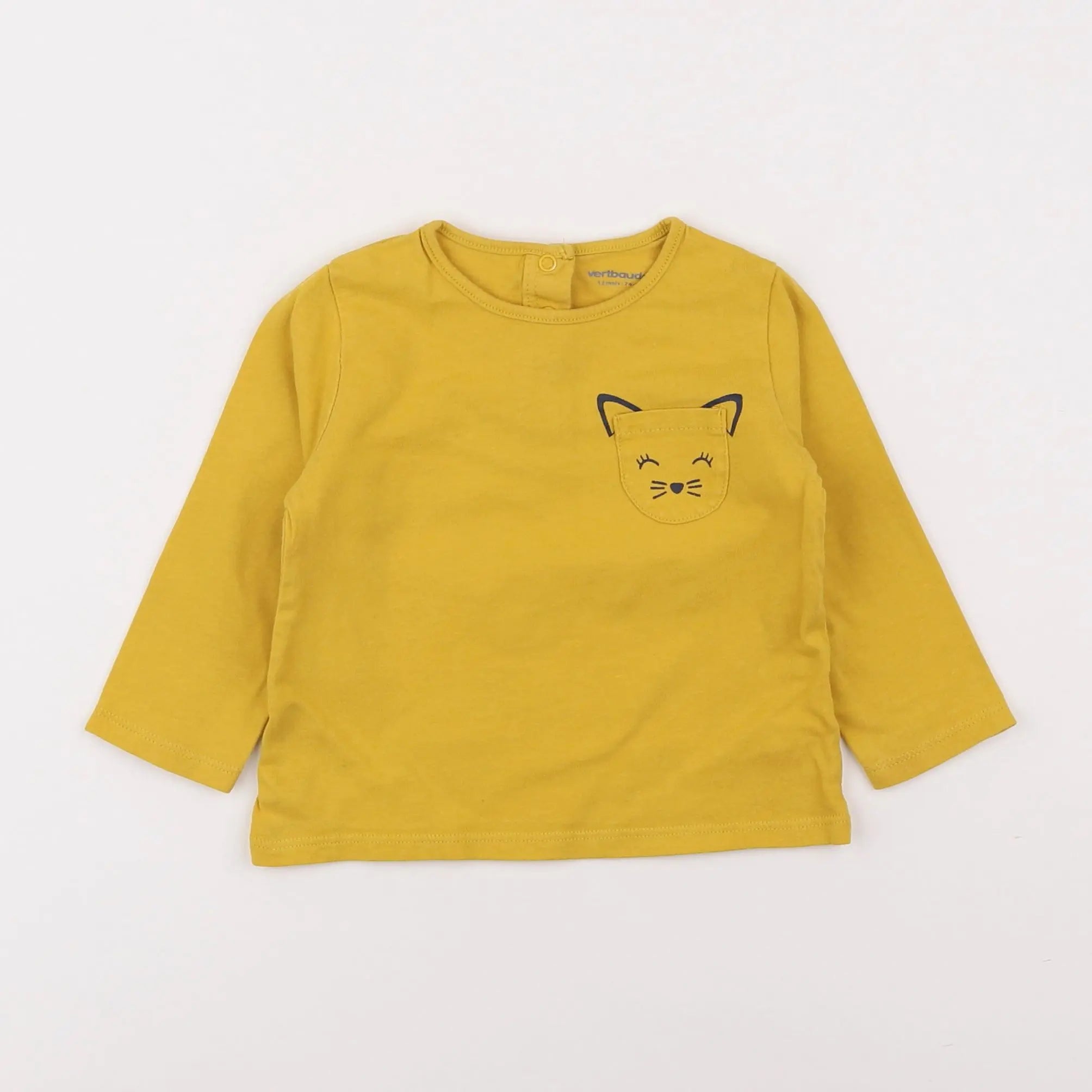 Vertbaudet - tee-shirt jaune - 12 mois