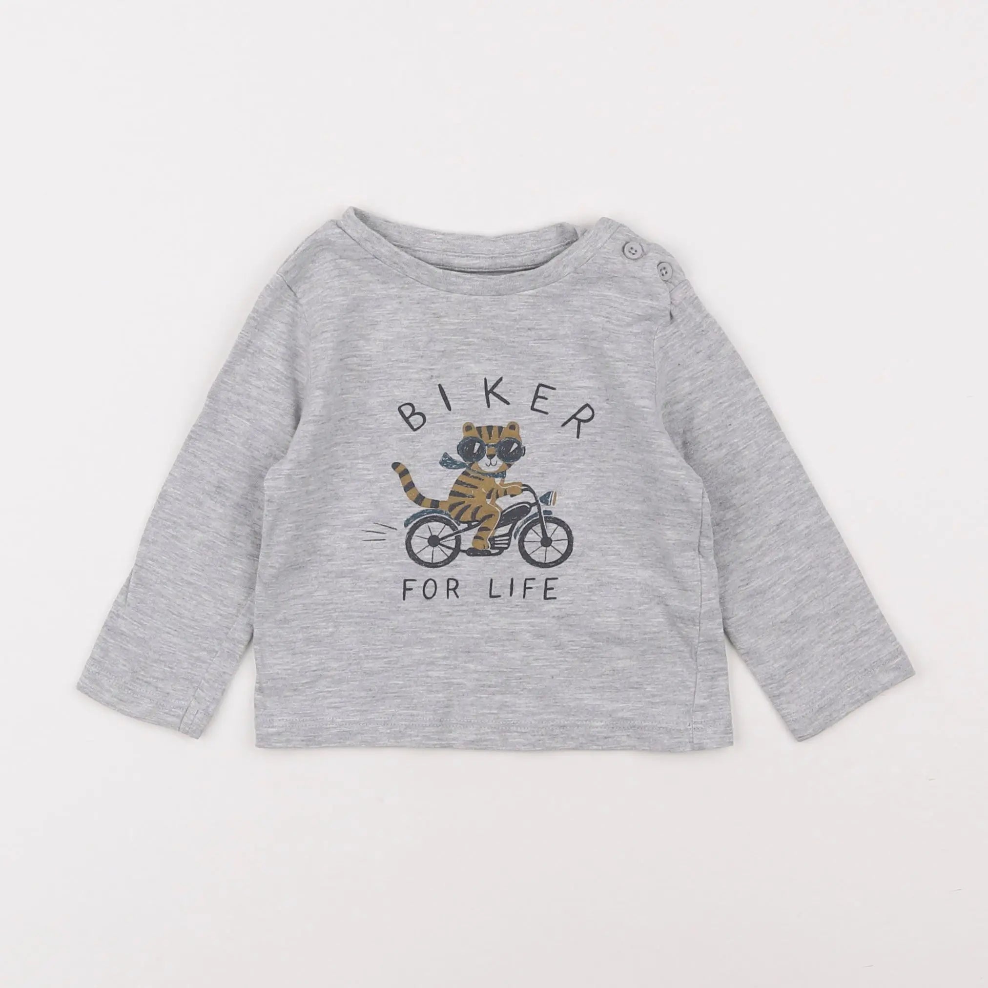 Vertbaudet - tee-shirt gris - 9 mois
