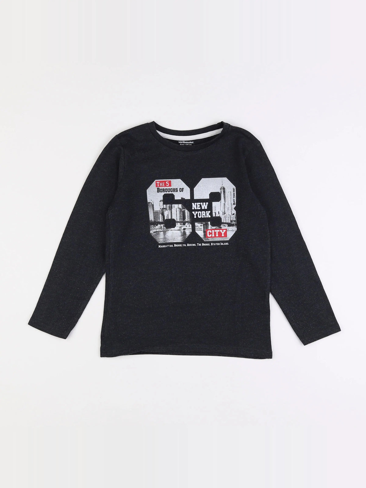 Vertbaudet - tee-shirt gris - 8 ans