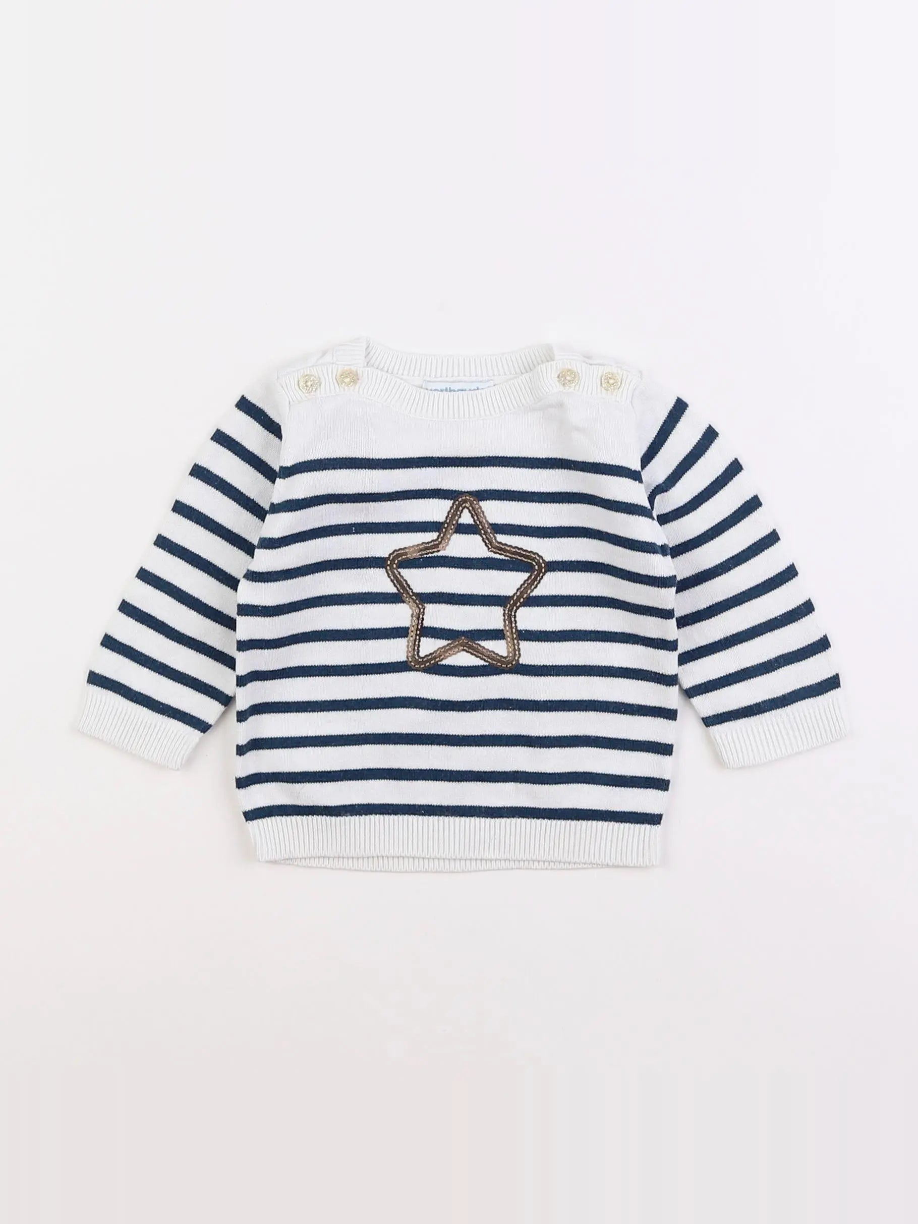 Vertbaudet - pull bleu - 6 mois