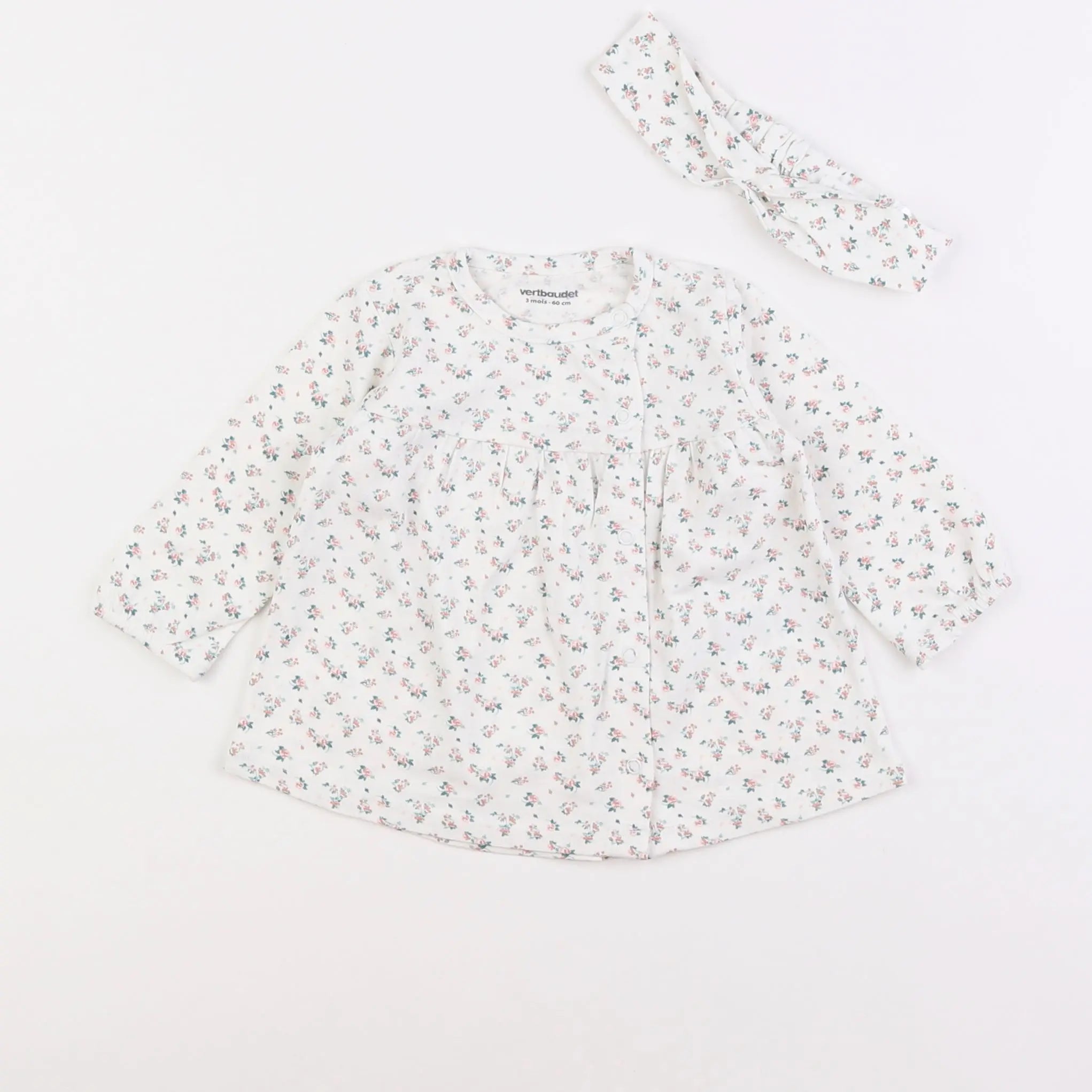 Vertbaudet - tee-shirt blanc - 3 mois