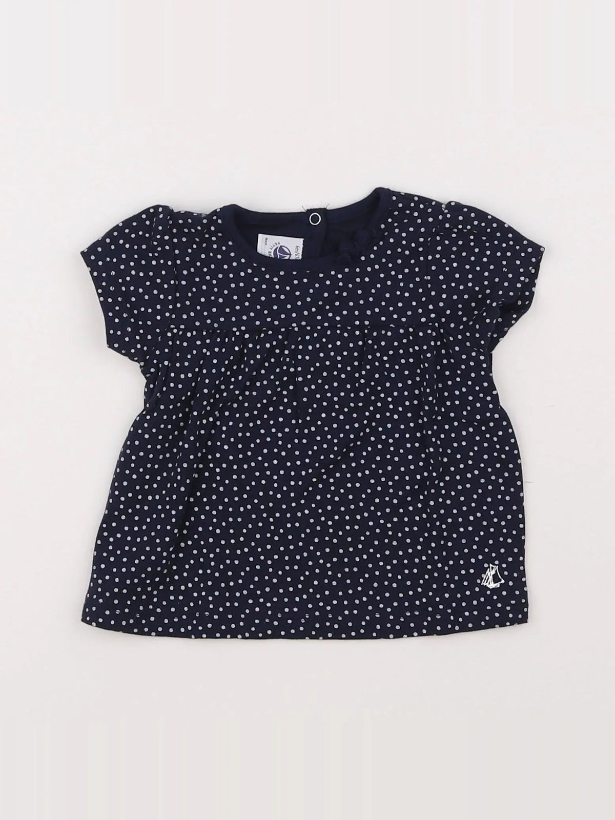 Petit Bateau - tee-shirt bleu - 6 mois