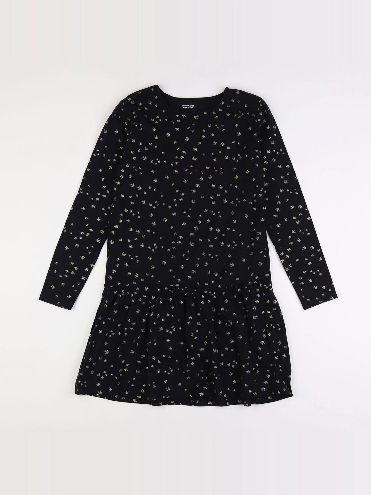 Vertbaudet - robe noir, or - 12 ans