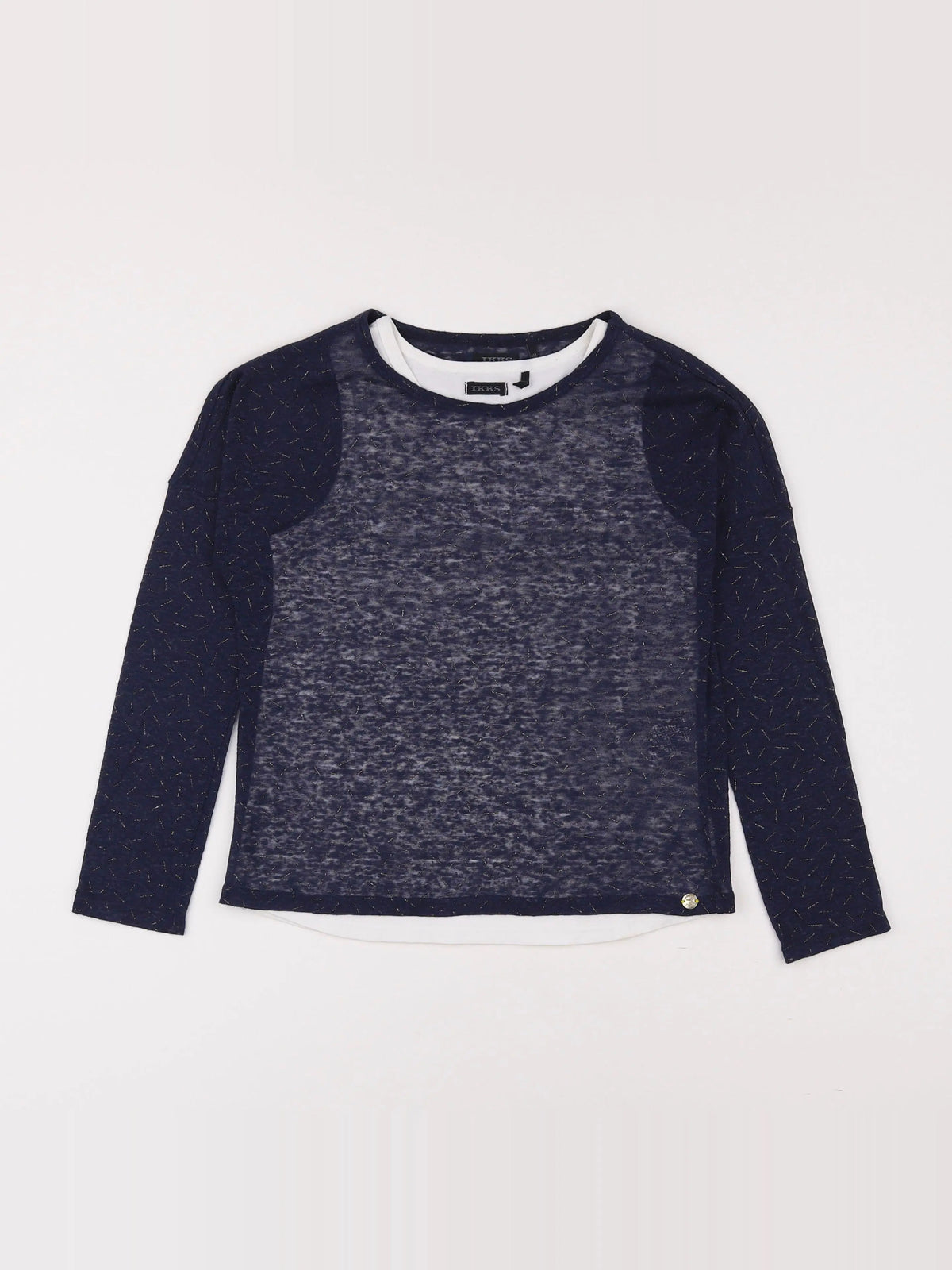 IKKS - tee-shirt bleu, blanc - 10 ans