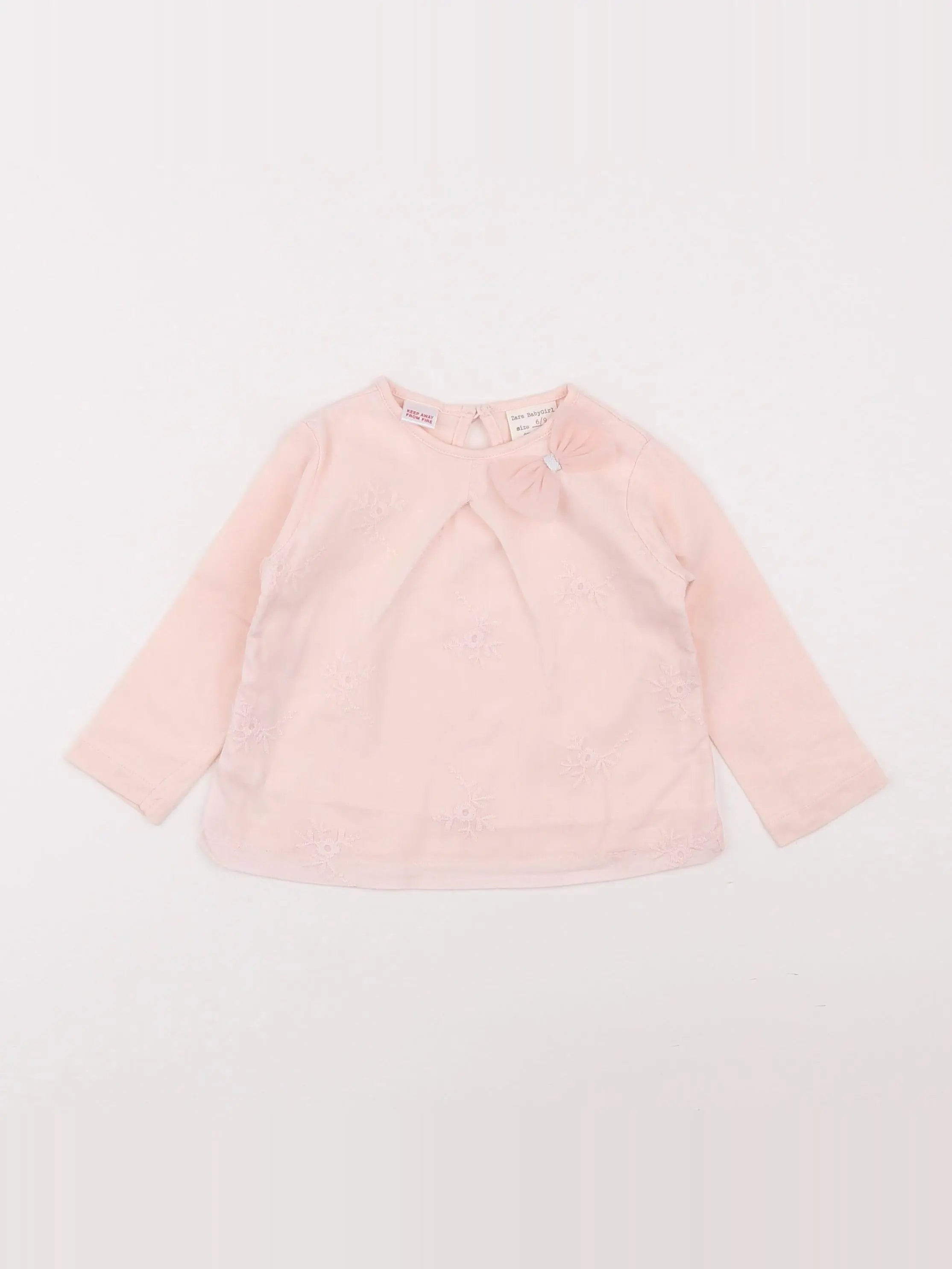 Zara - tee-shirt rose - 6/9 mois