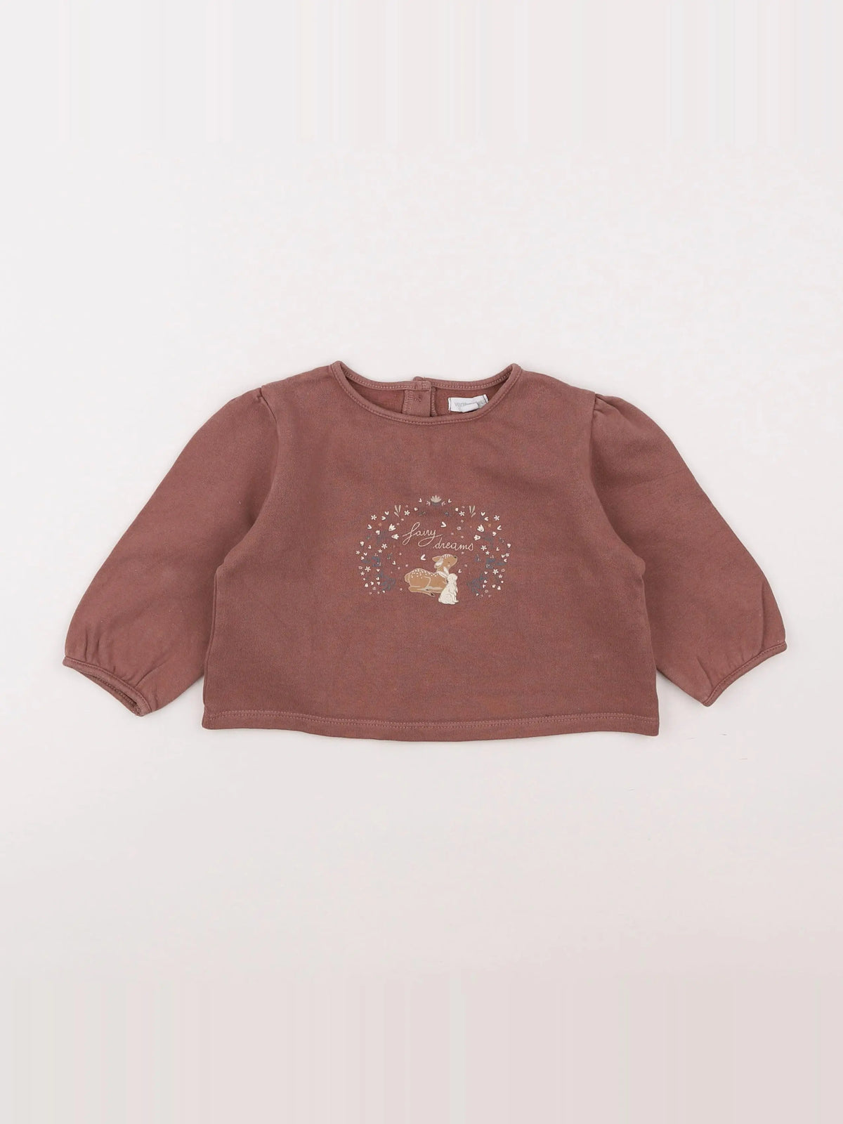 Vertbaudet - sweat marron - 12 mois