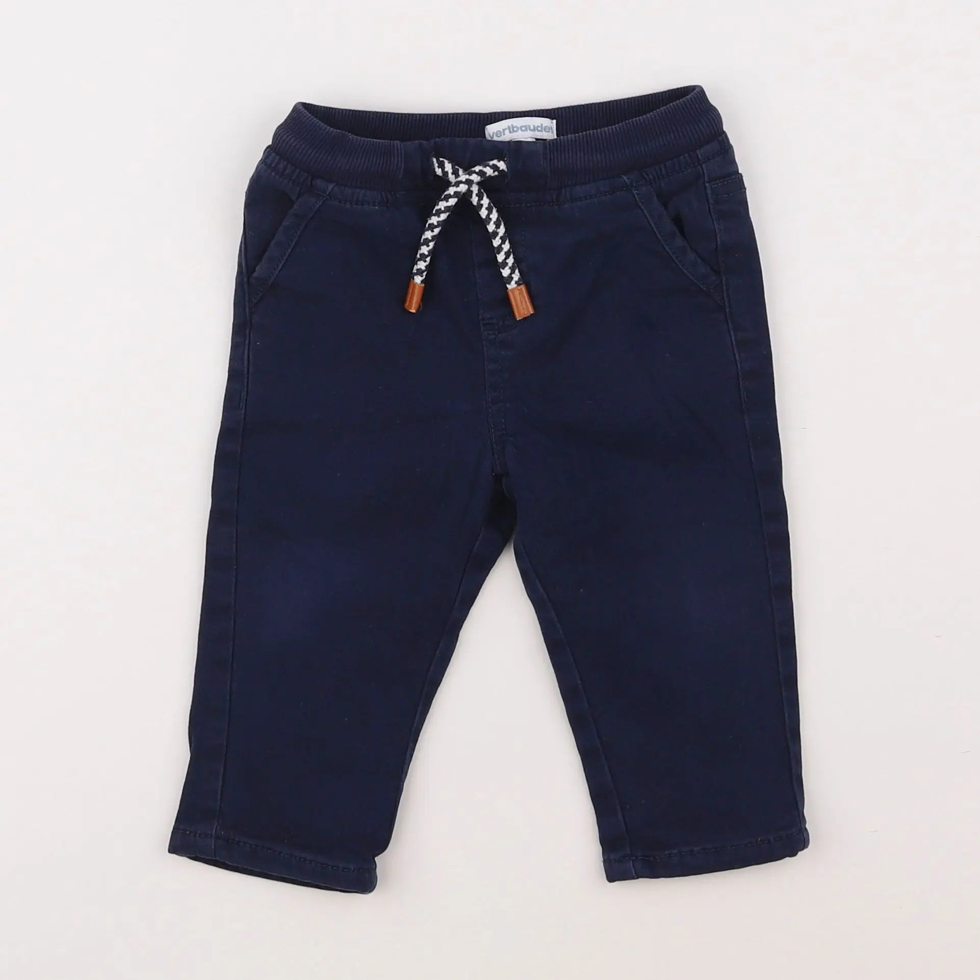 Vertbaudet - pantalon bleu - 12 mois