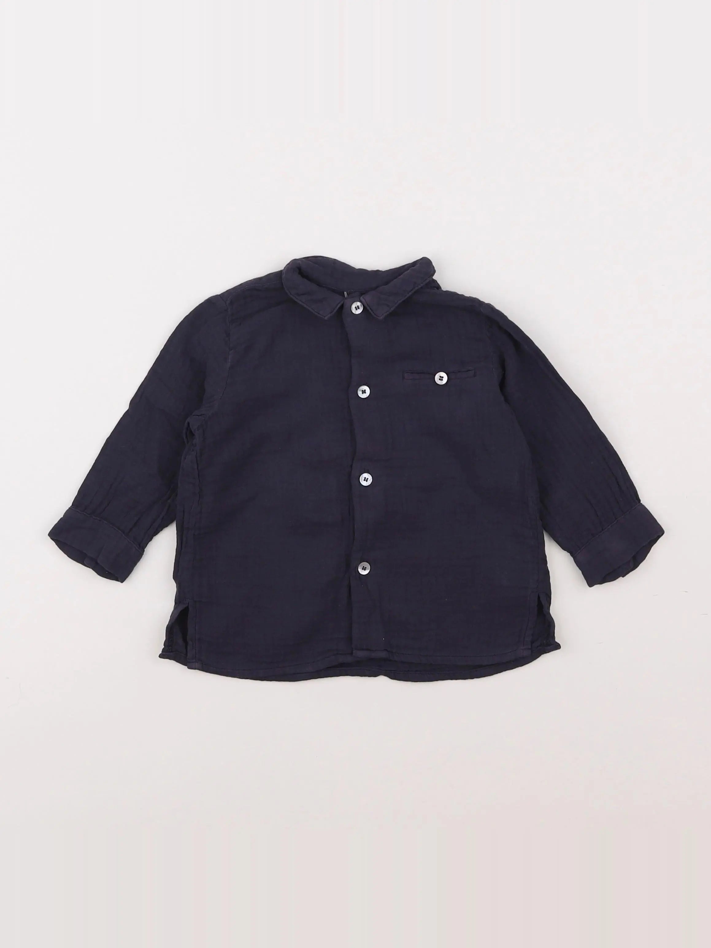Bonton - chemise bleu - 12 mois