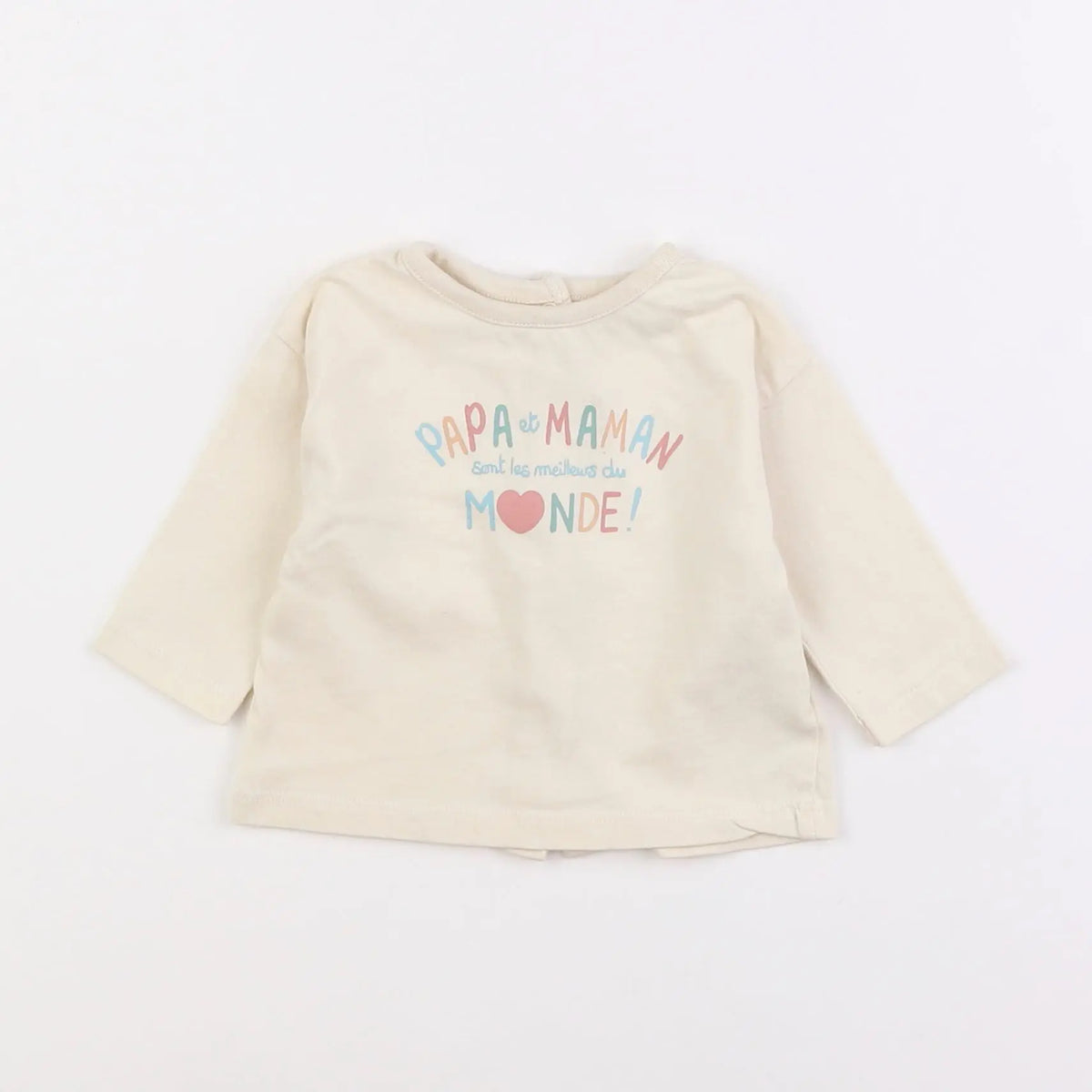 Vertbaudet - tee-shirt beige - 3 mois