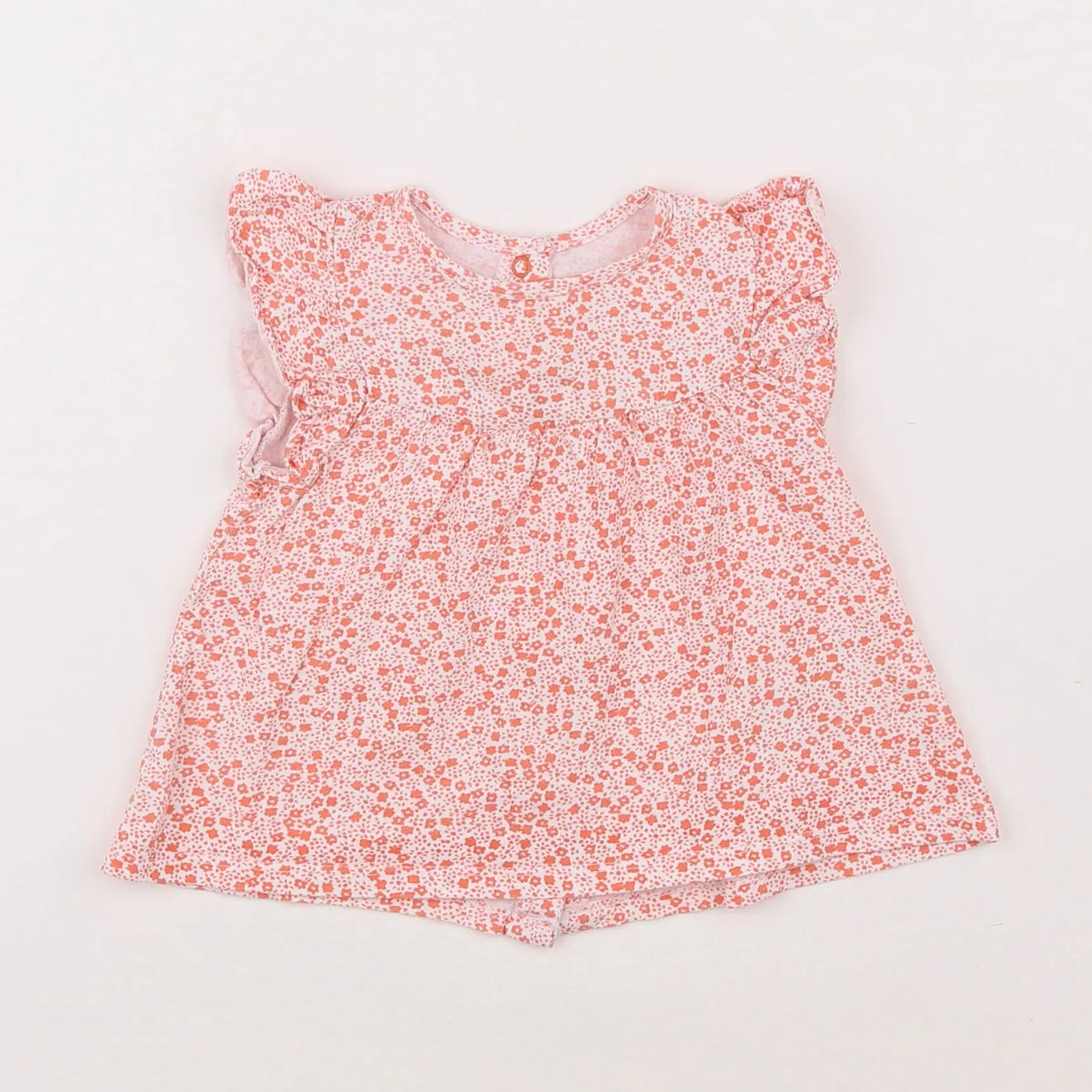 Vertbaudet - tee-shirt blanc, rose - 9 mois