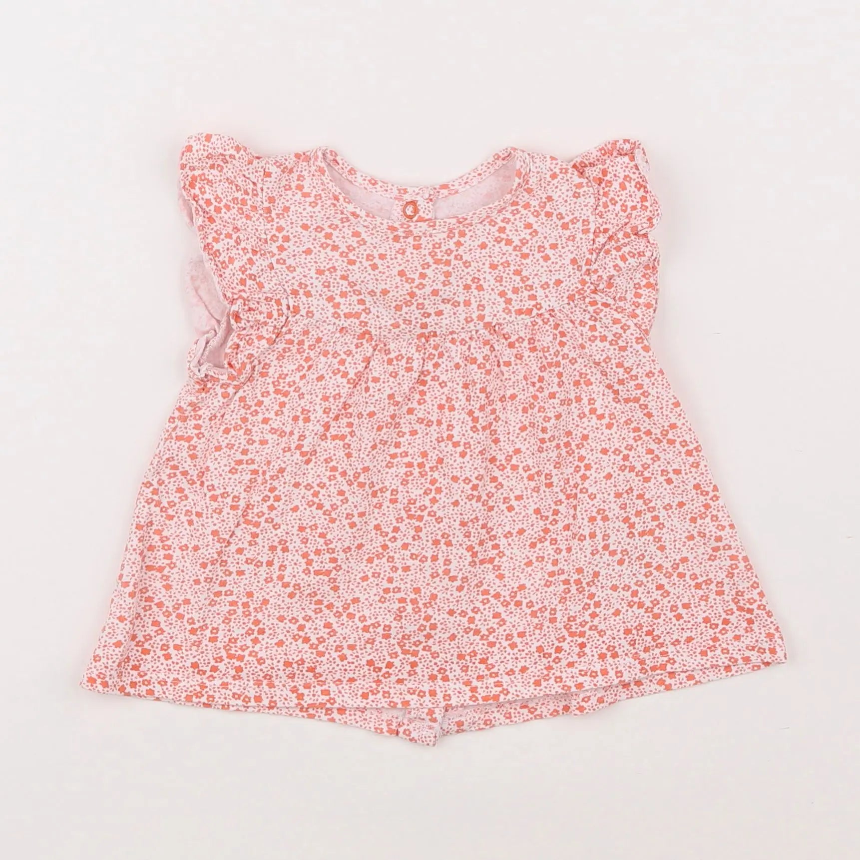 Vertbaudet - tee-shirt blanc, rose - 9 mois