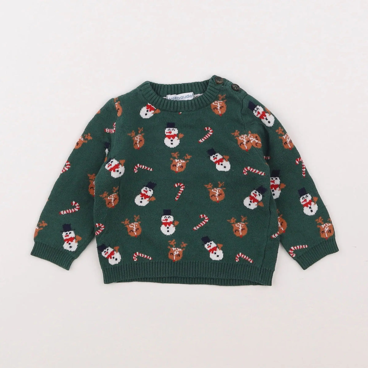 Vertbaudet - pull vert - 6 mois