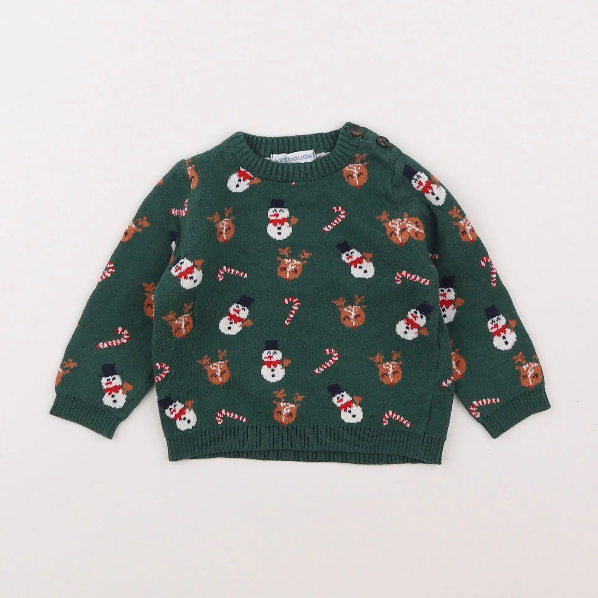 Vertbaudet - pull vert - 6 mois