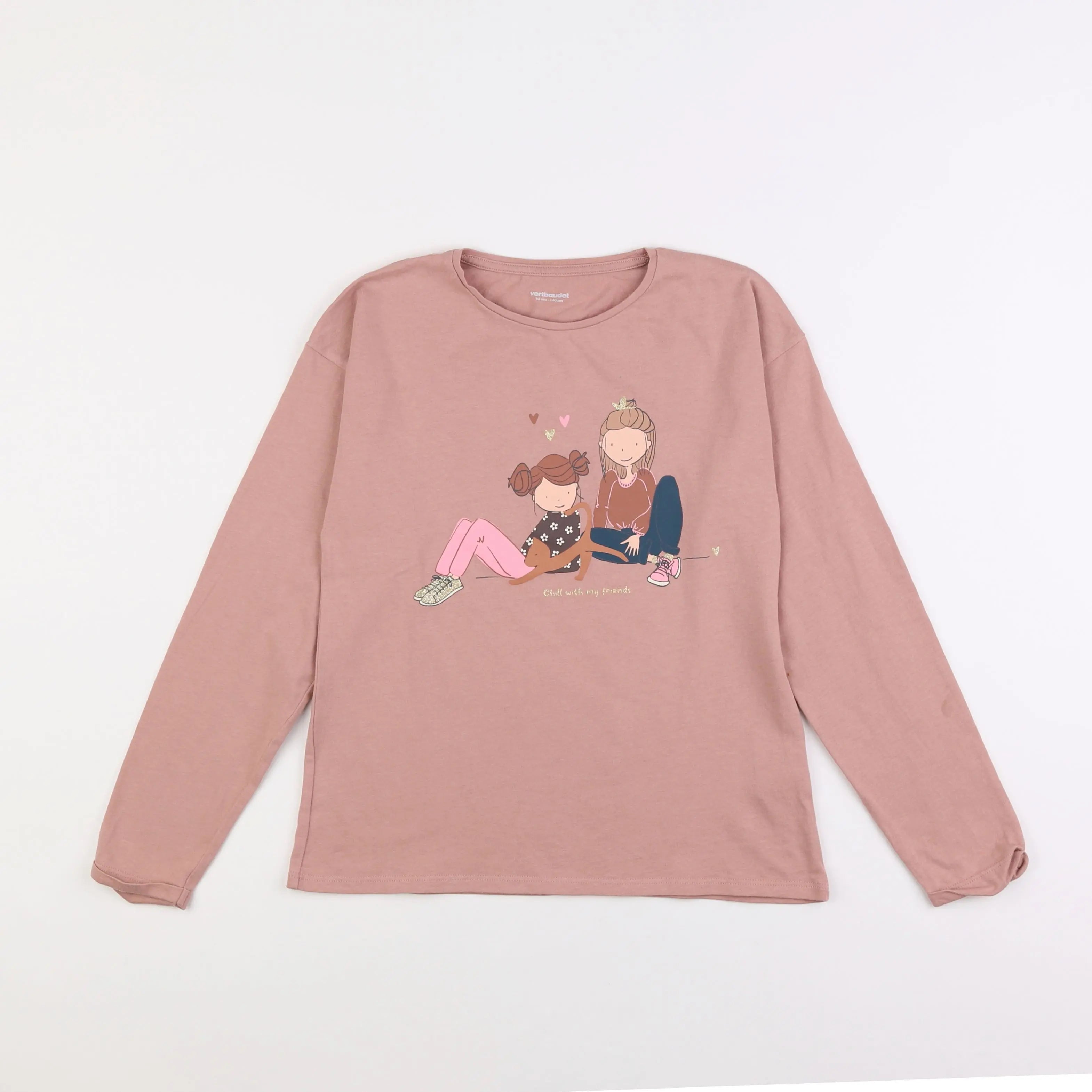 Vertbaudet - tee-shirt rose - 10 ans