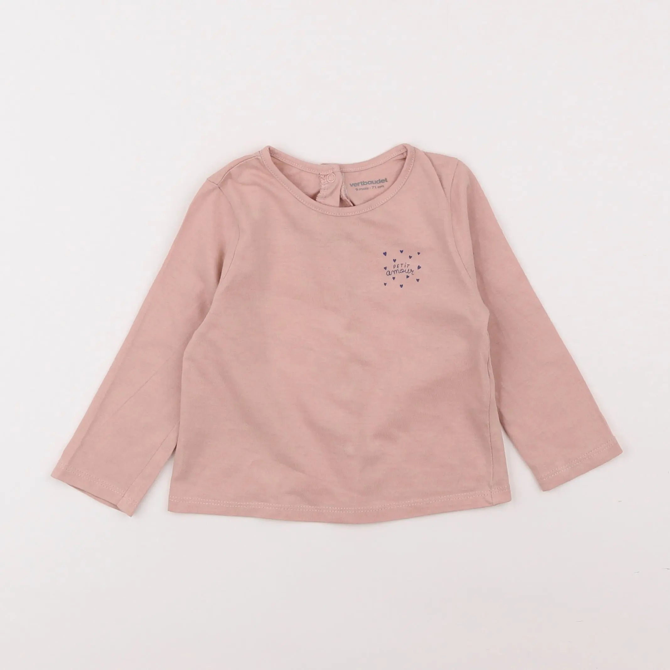 Vertbaudet - tee-shirt rose - 9 mois