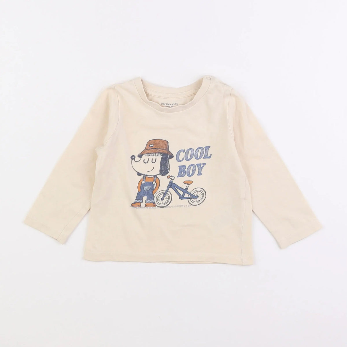 Vertbaudet - tee-shirt beige - 18 mois
