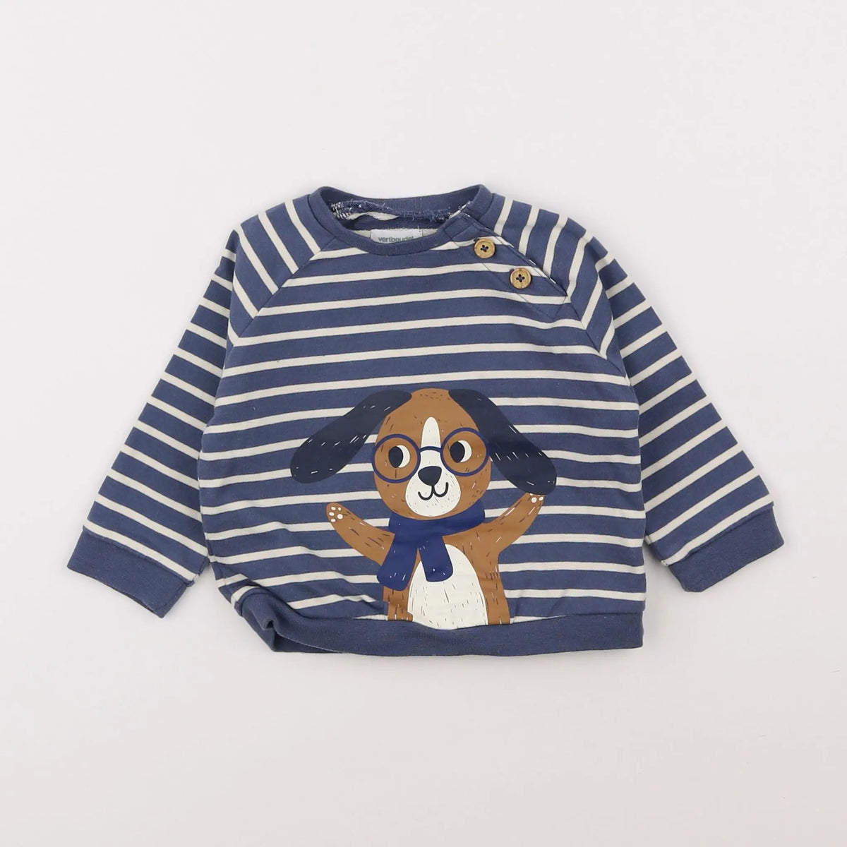 Vertbaudet - sweat bleu - 9 mois