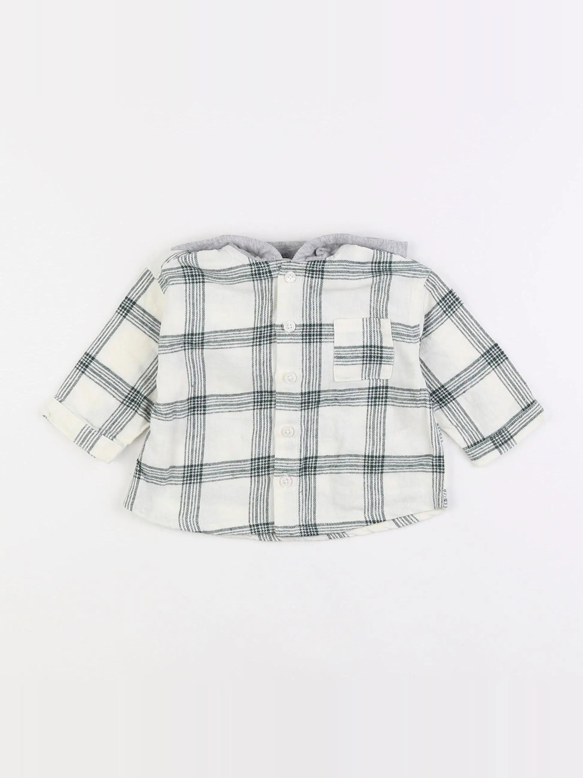 Vertbaudet - chemise beige, vert - 6 mois