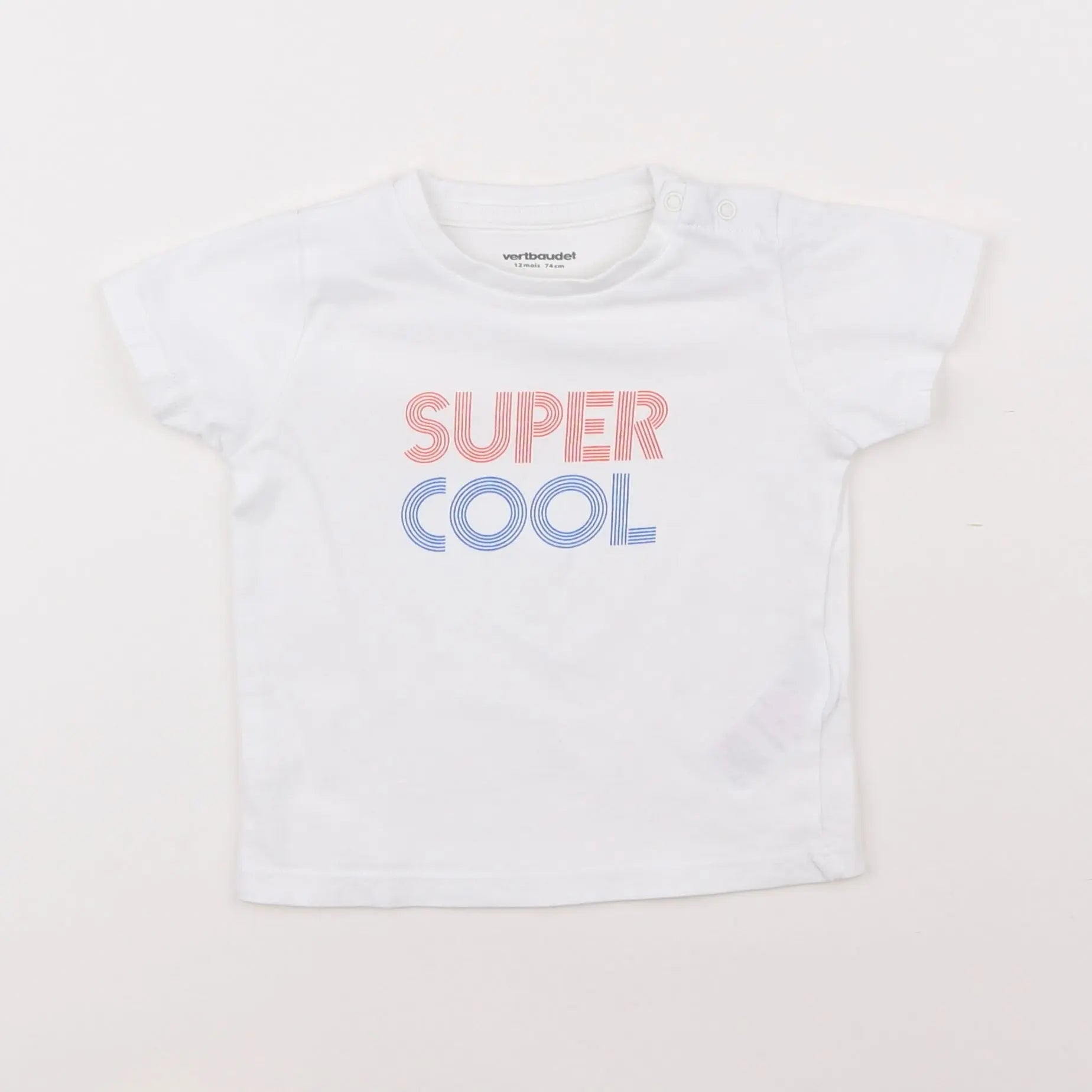 Vertbaudet - tee-shirt blanc - 12 mois