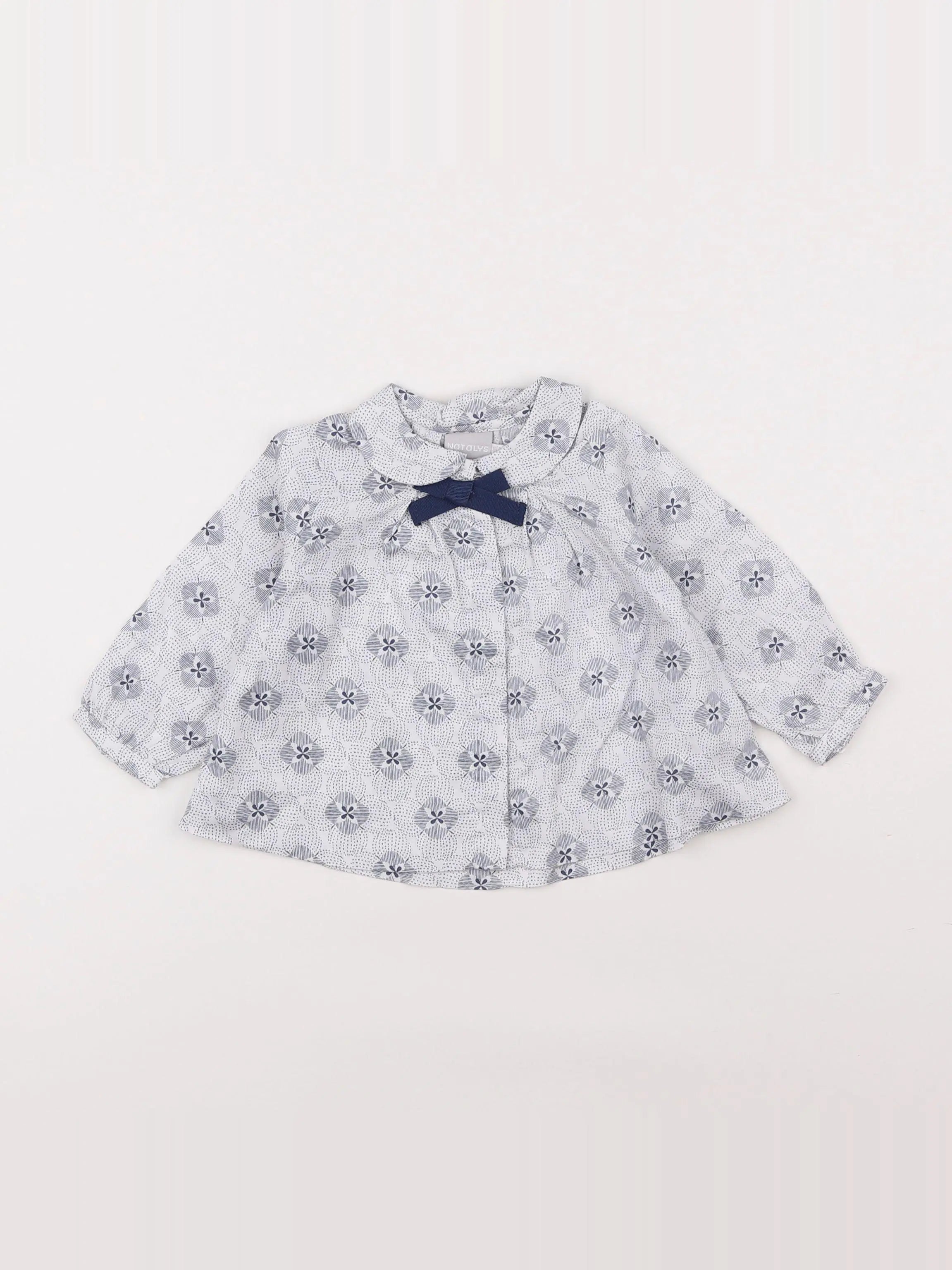 Natalys - blouse blanc, bleu - 6 mois