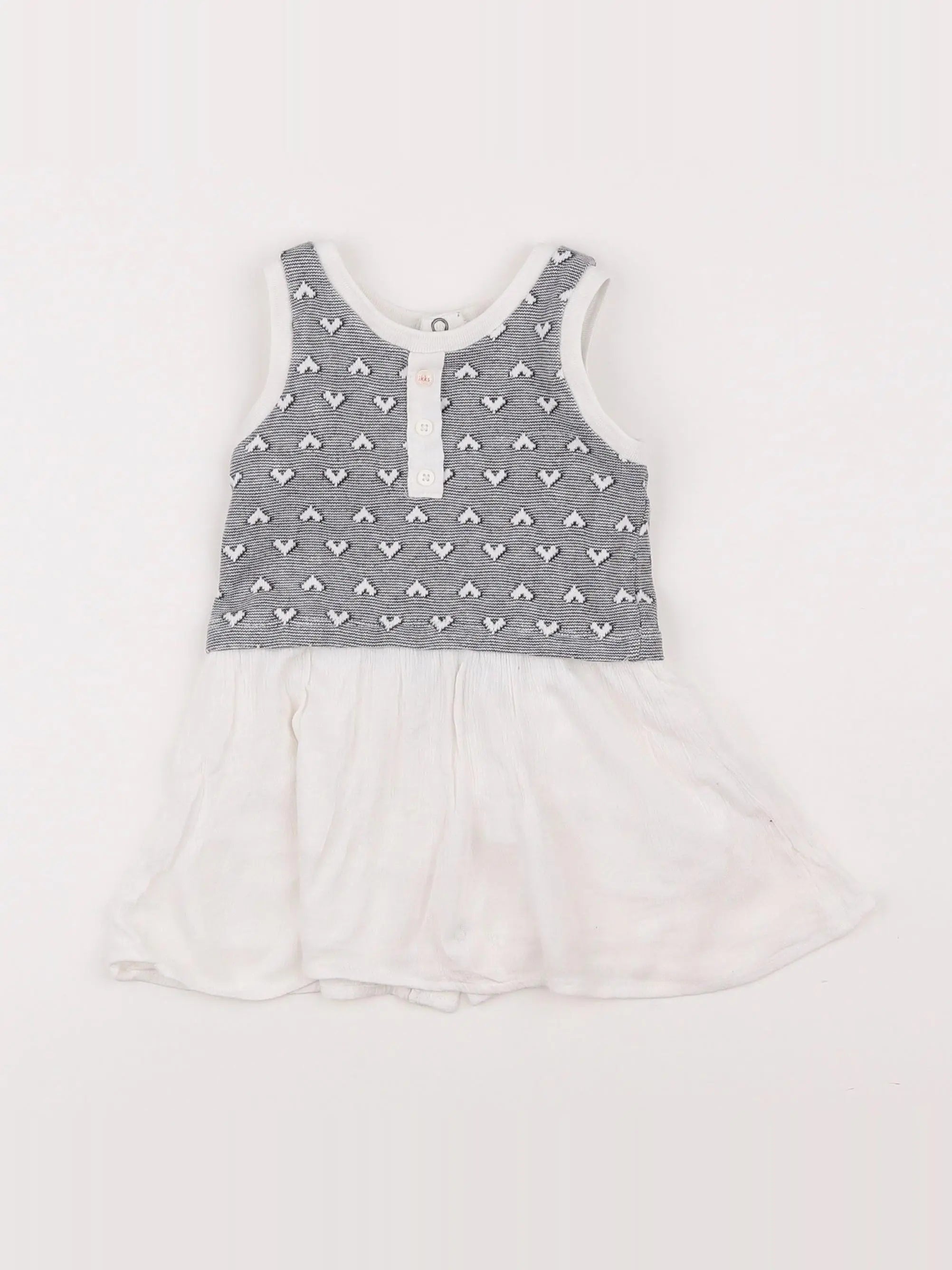IKKS - robe blanc, gris - 12 mois