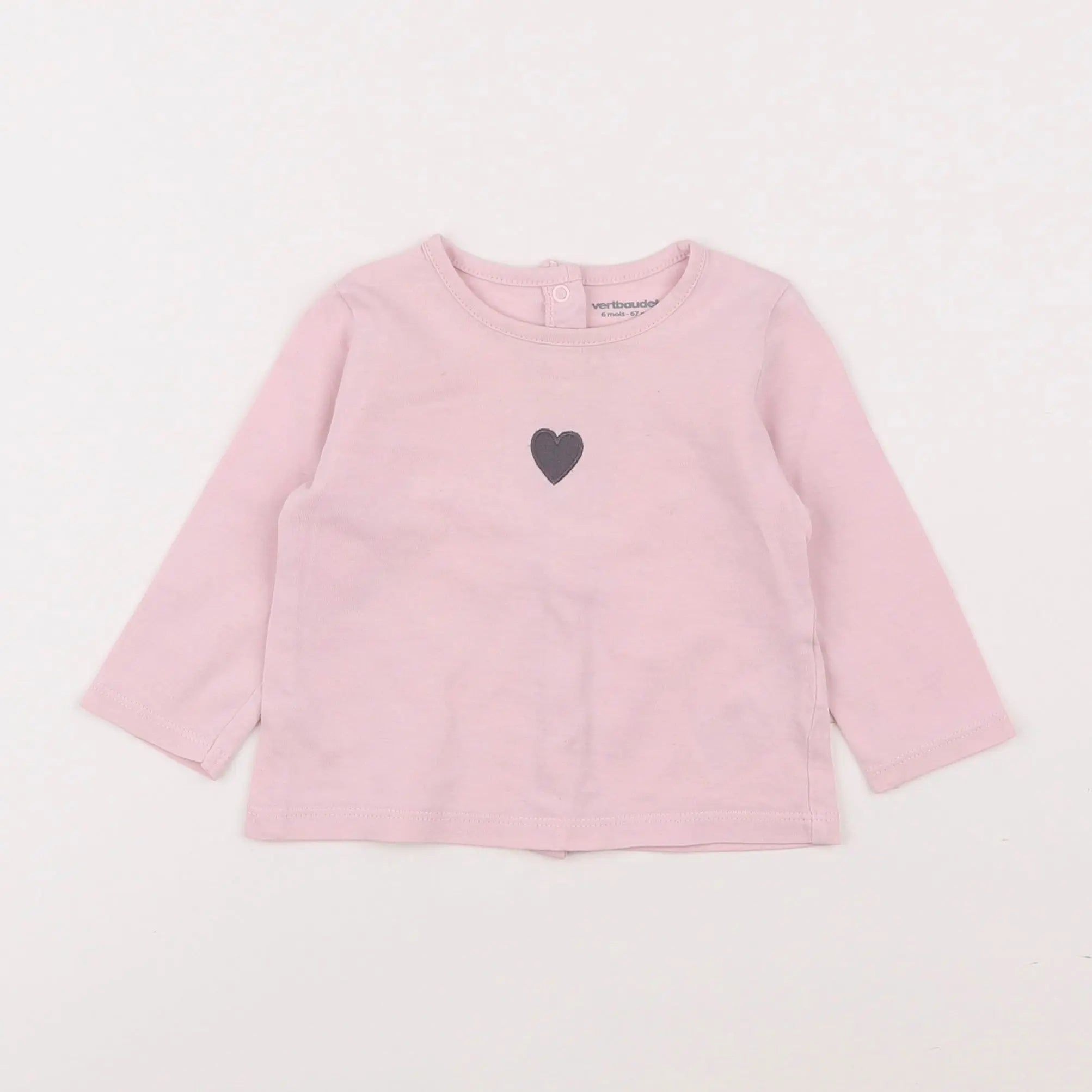Vertbaudet - tee-shirt rose - 6 mois