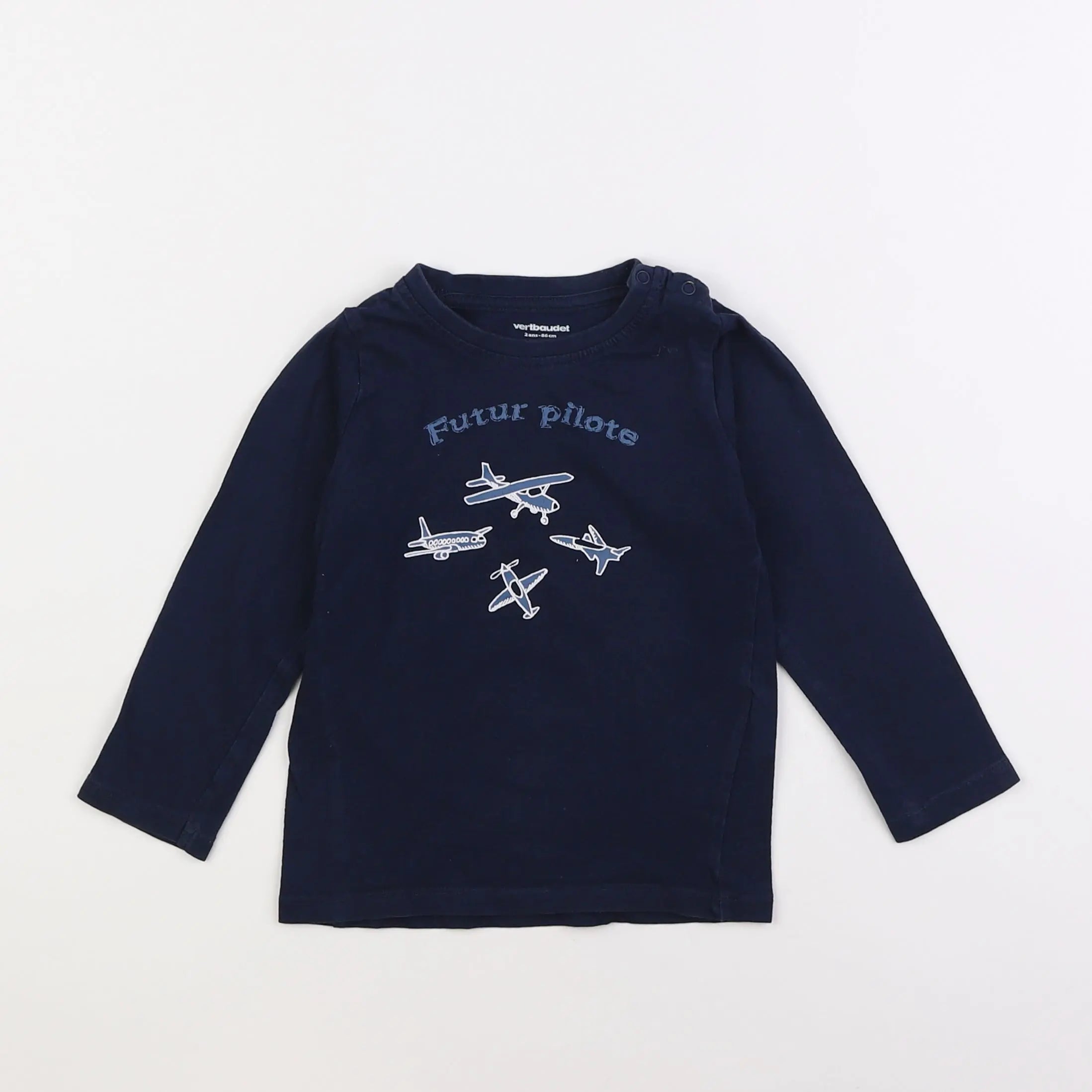 Vertbaudet - tee-shirt bleu - 2 ans